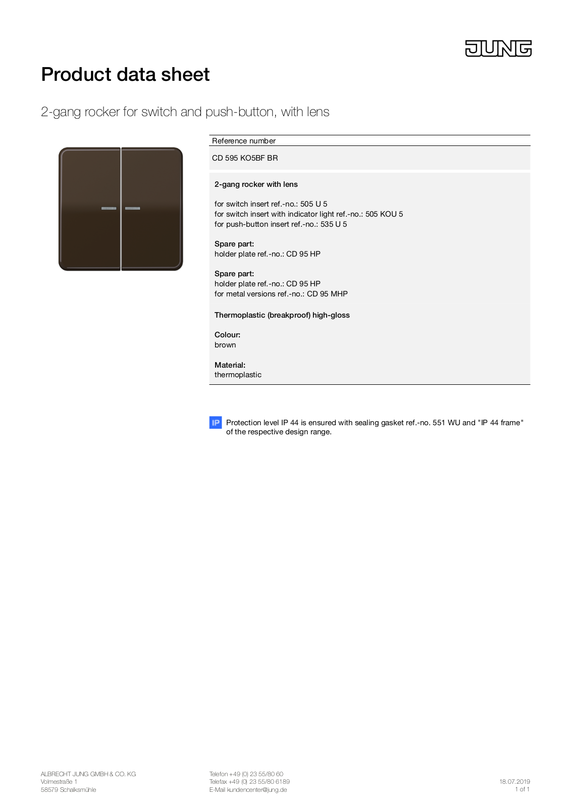 Jung CD 595 KO5BF BR User Manual