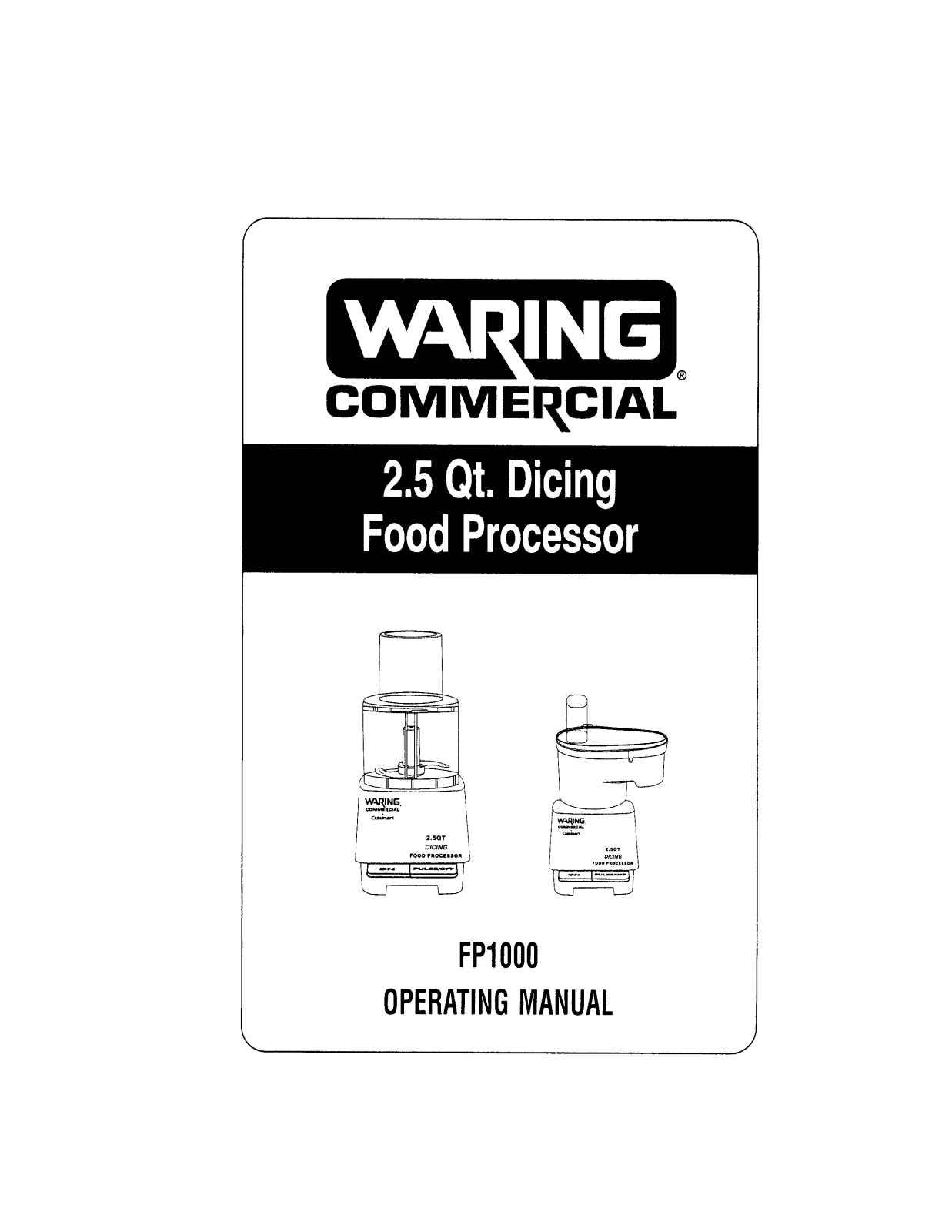 Waring FP1000 Installation Manual