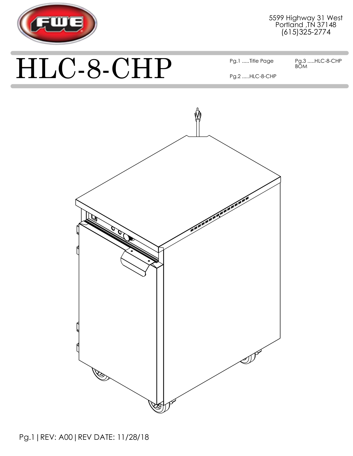 Food Warming Equipment HLC-8-CHP Parts Manual