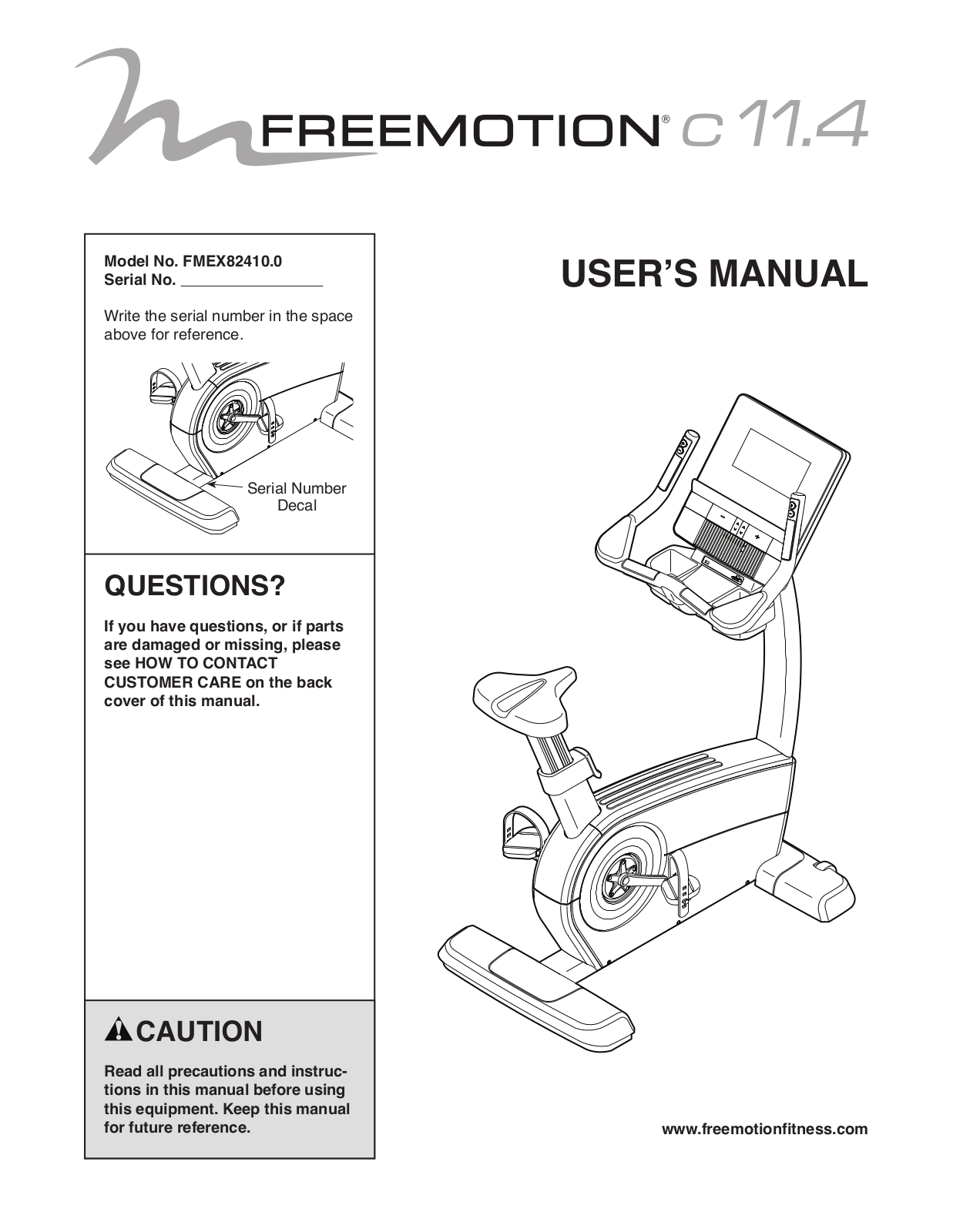 FreeMotion FMEX824100 Owner's Manual