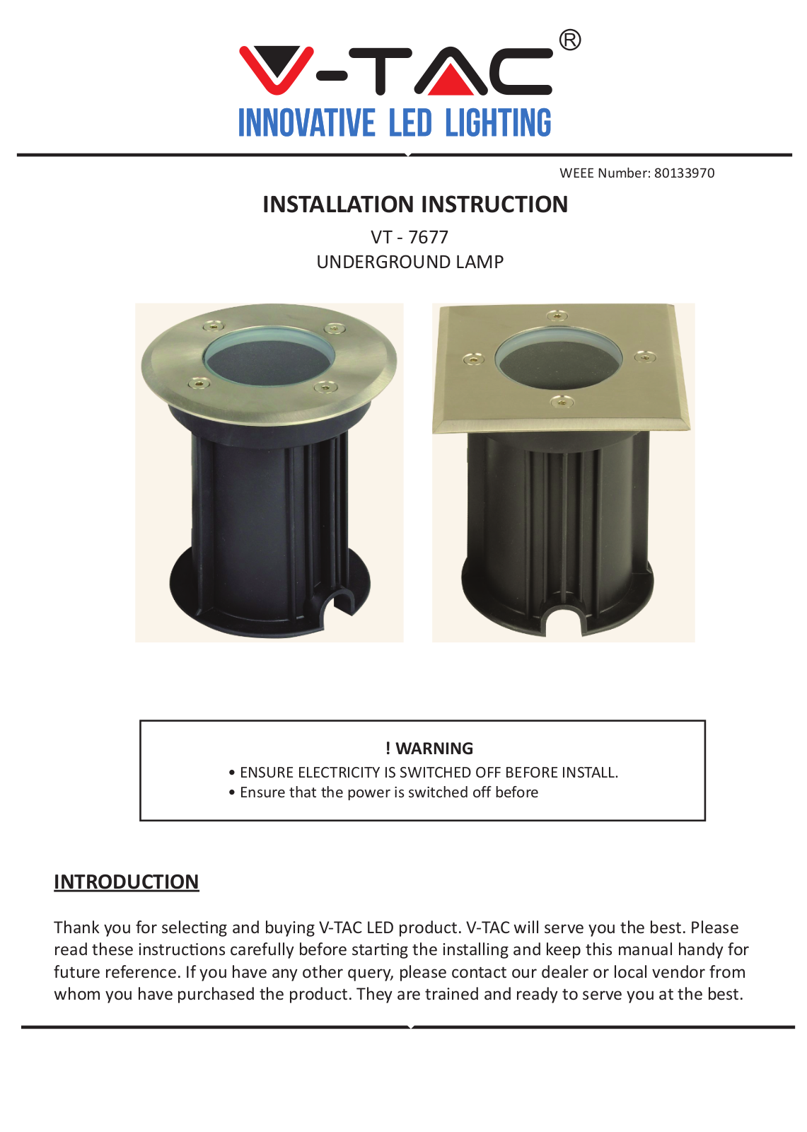 V-TAC VT - 7677 User guide - ManualMachine.com
