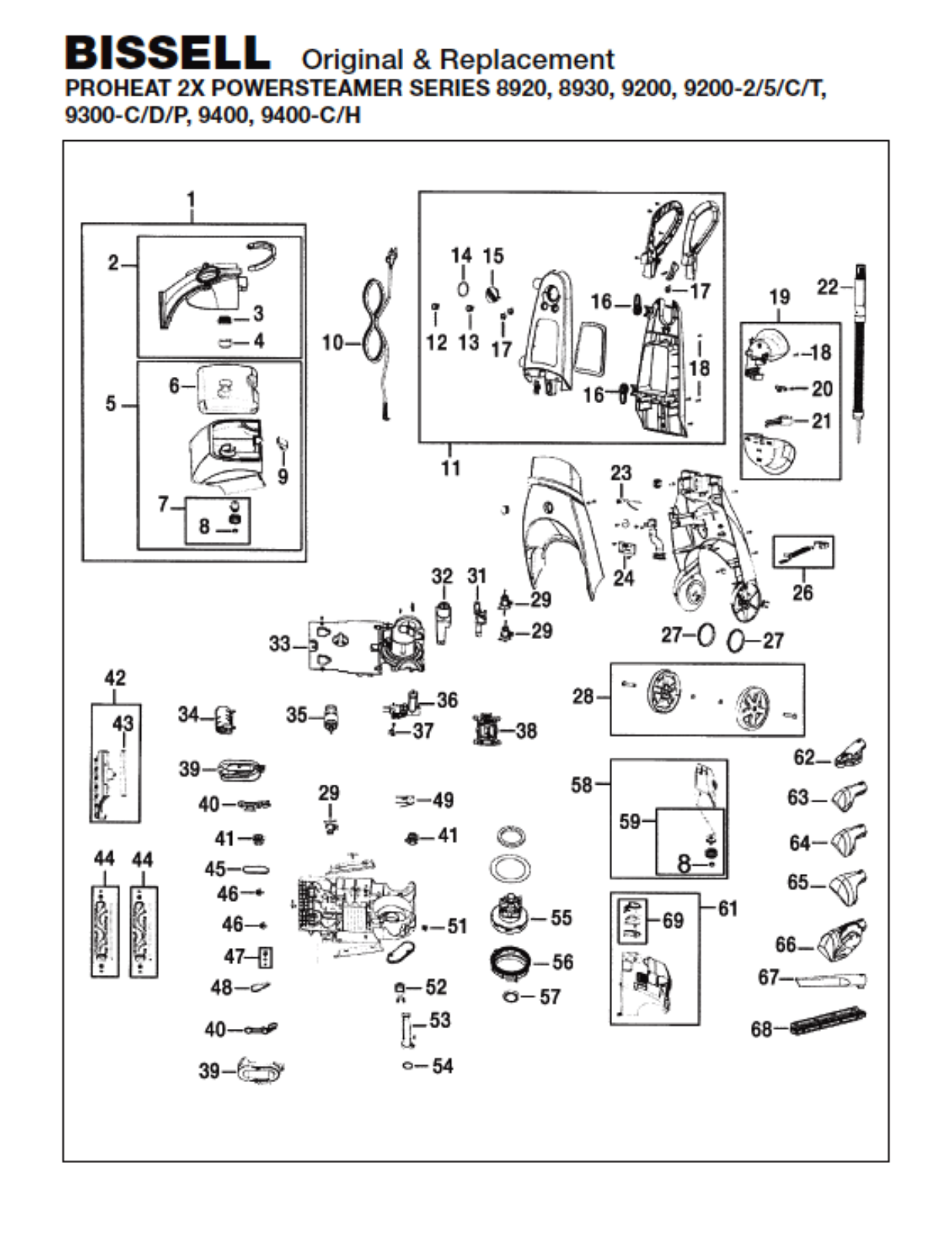 Bissell 9200-5, 9200-2, 9200-c, 9200-t, 9300-d Owner's Manual