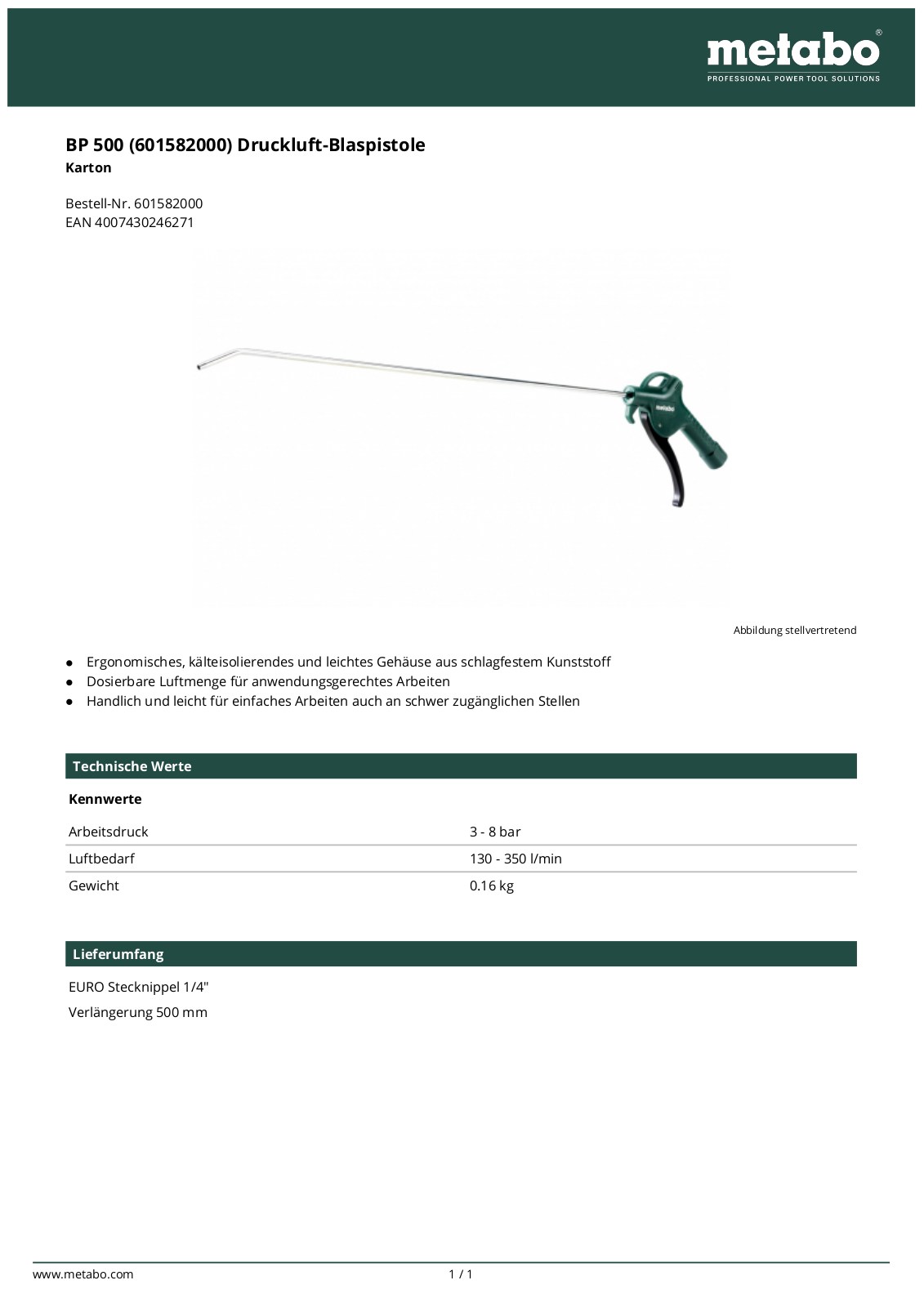 Metabo BP 500 User Manual