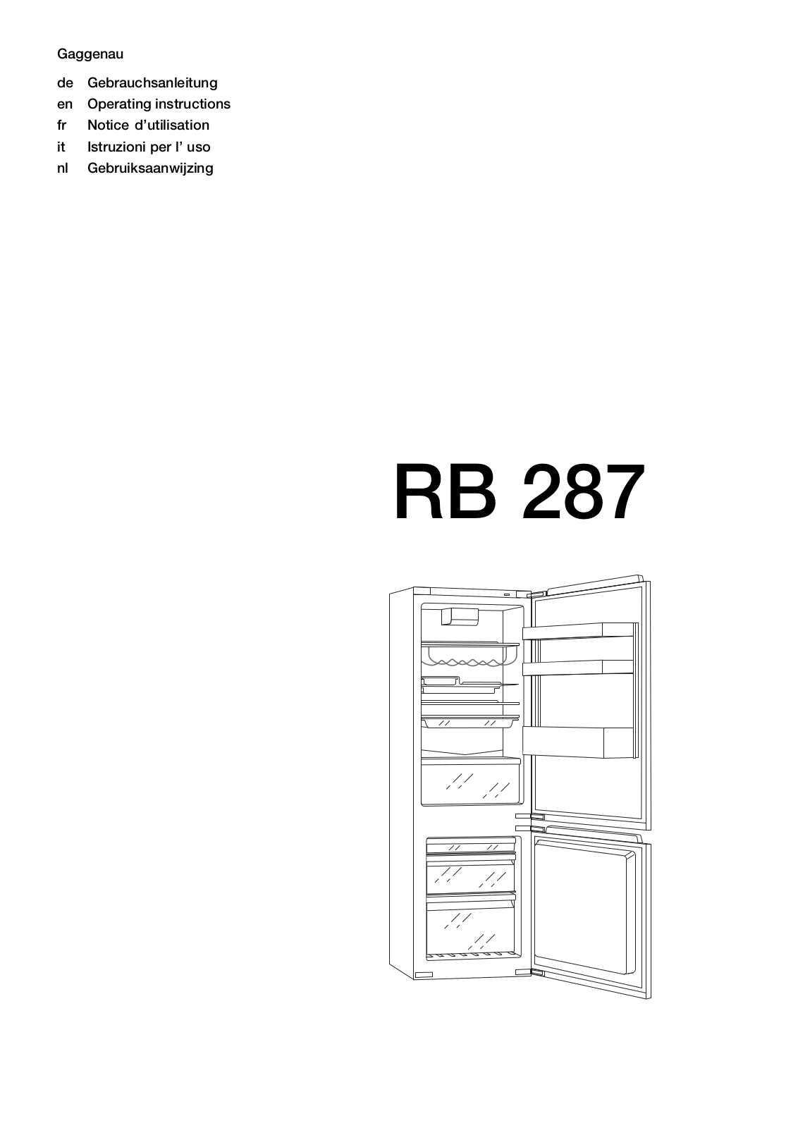 Gaggenau RB 287-202 User Manual