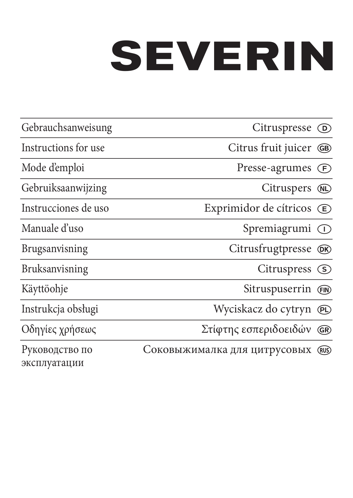 Severin CP 3536 User Manual