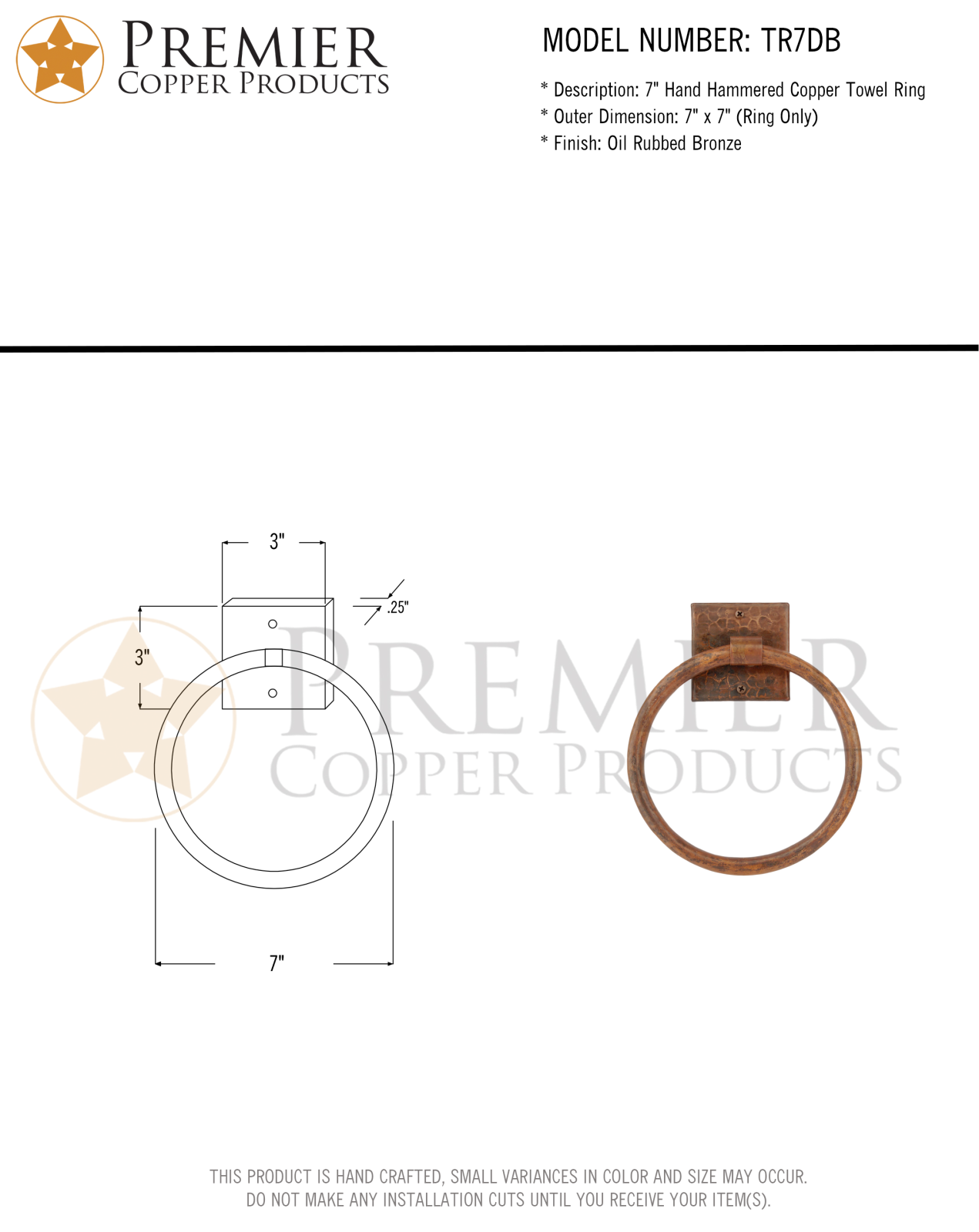 Premier Copper Products IER1338 Specifications - ManualMachine.com