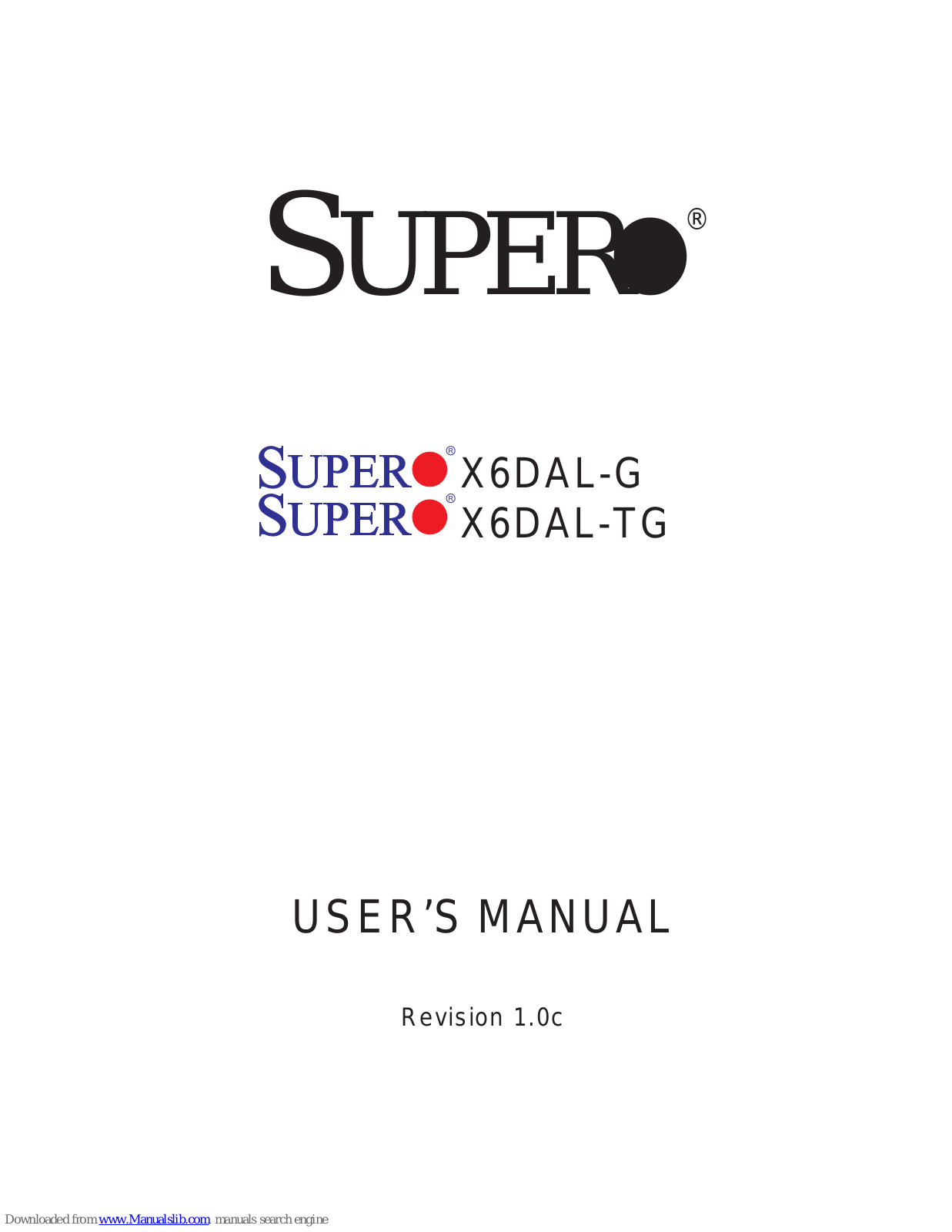 Supermicro X6DAL-G, X6DAL-TG User Manual - ManualMachine.com