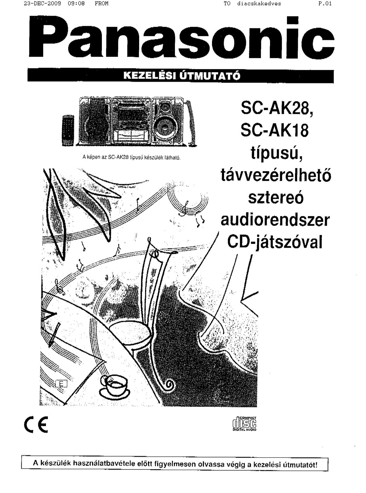 Panasonic SC-AK18, SC-AK28 User Manual