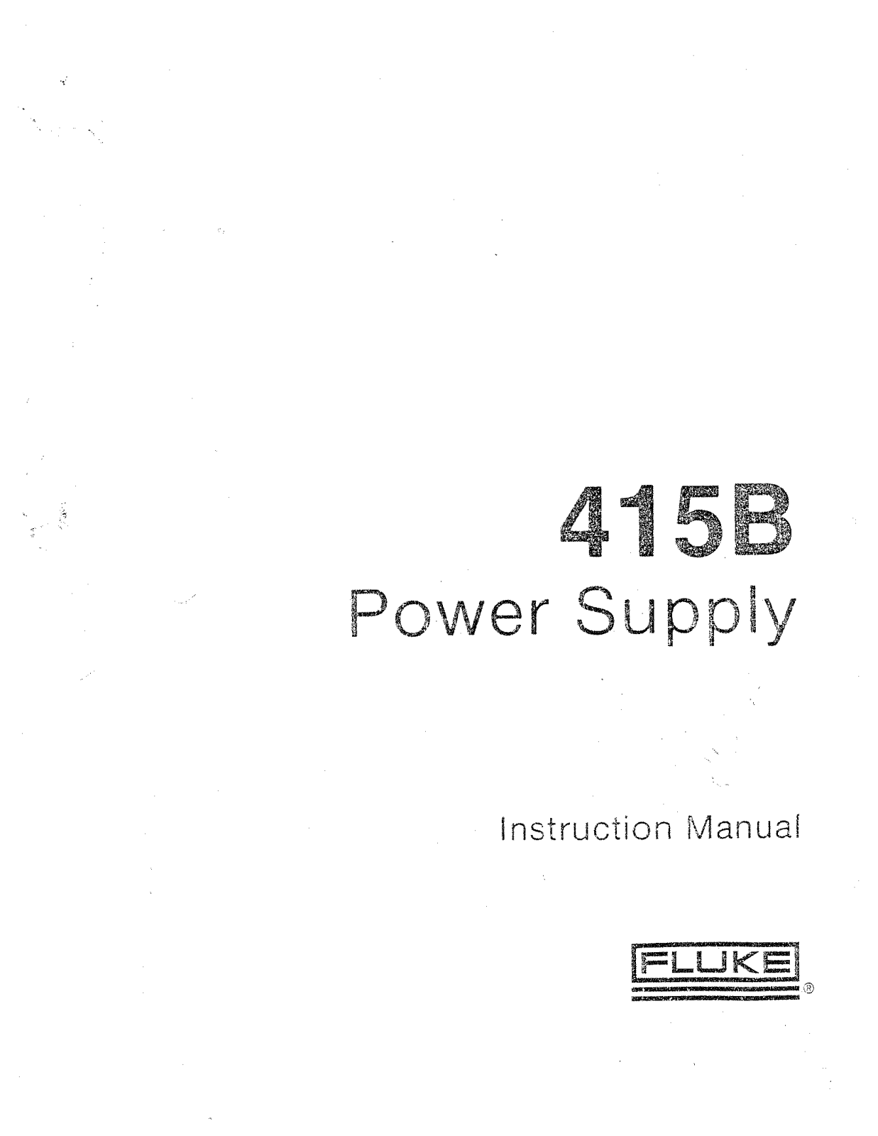 Fluke 415B Service manual