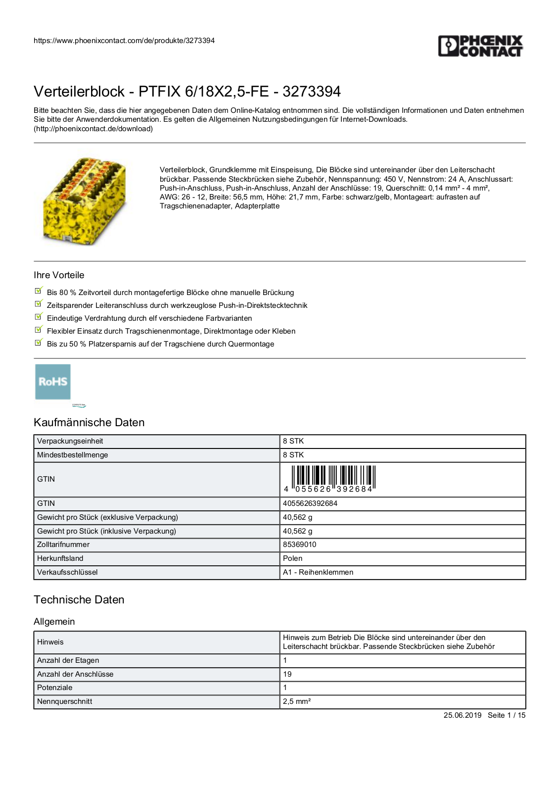 PHOENIX-CONTACT PTFIX 18X2,5 FE Datasheet - ManualMachine.com