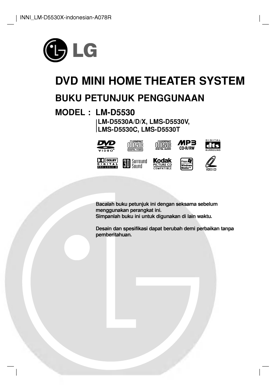 LG LM-D5530A Manual book