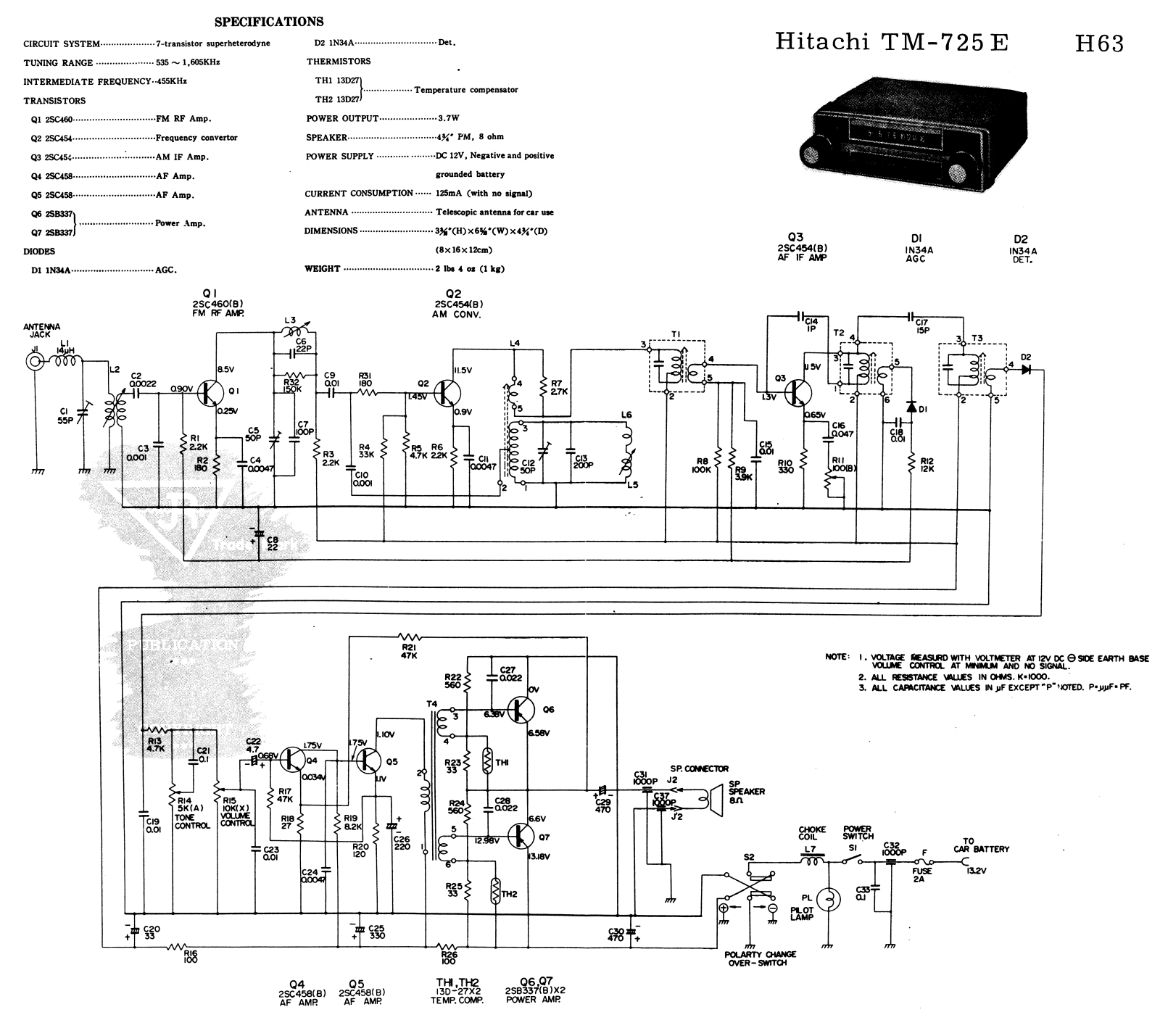 Hitachi TM-725E Cirquit Diagram