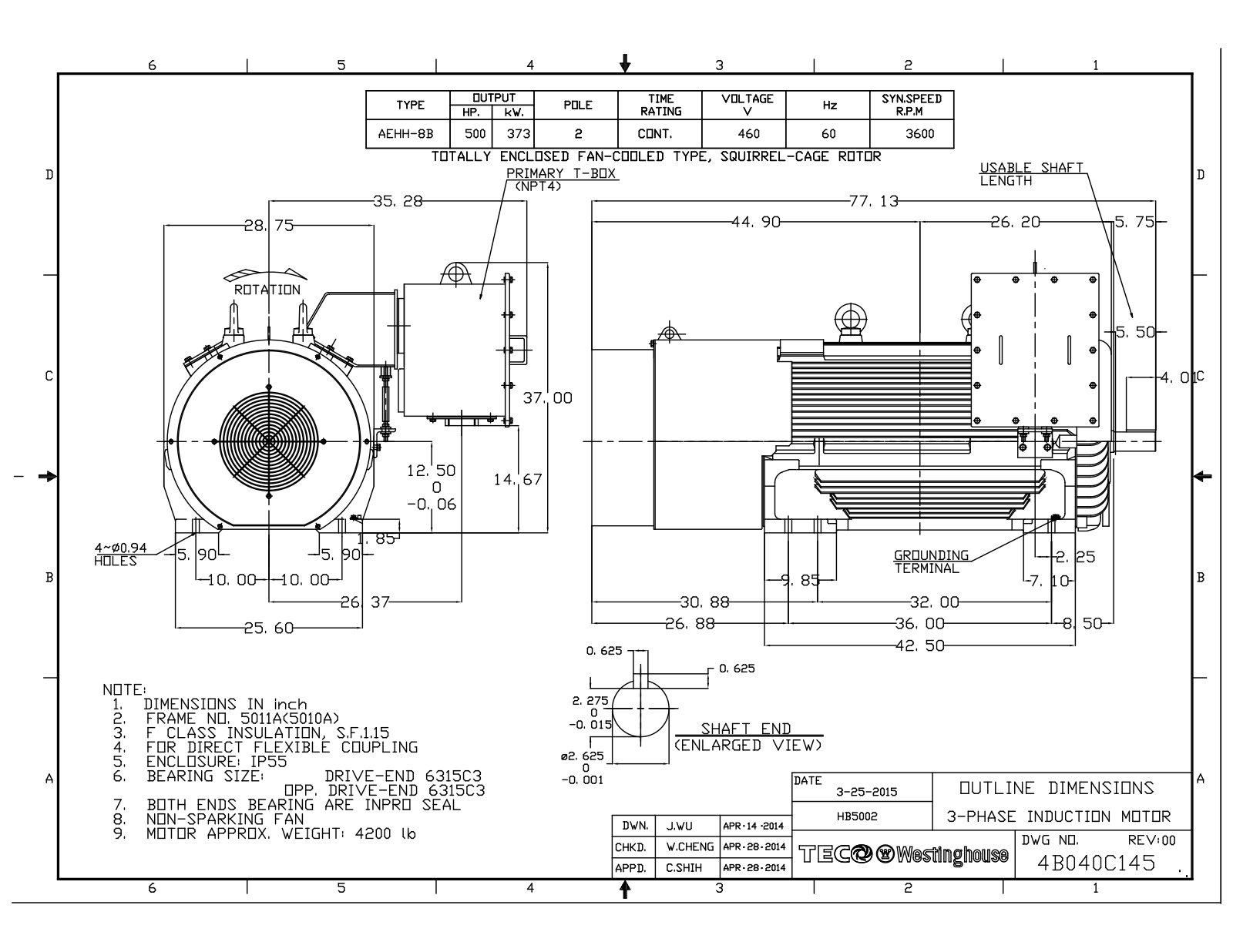 Teco HB5002 Reference Drawing