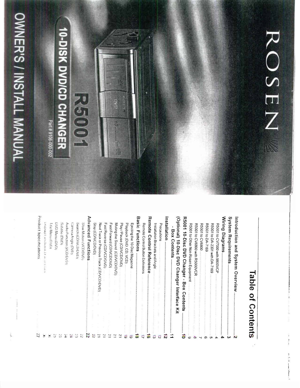 Rosen R5001 User Manual