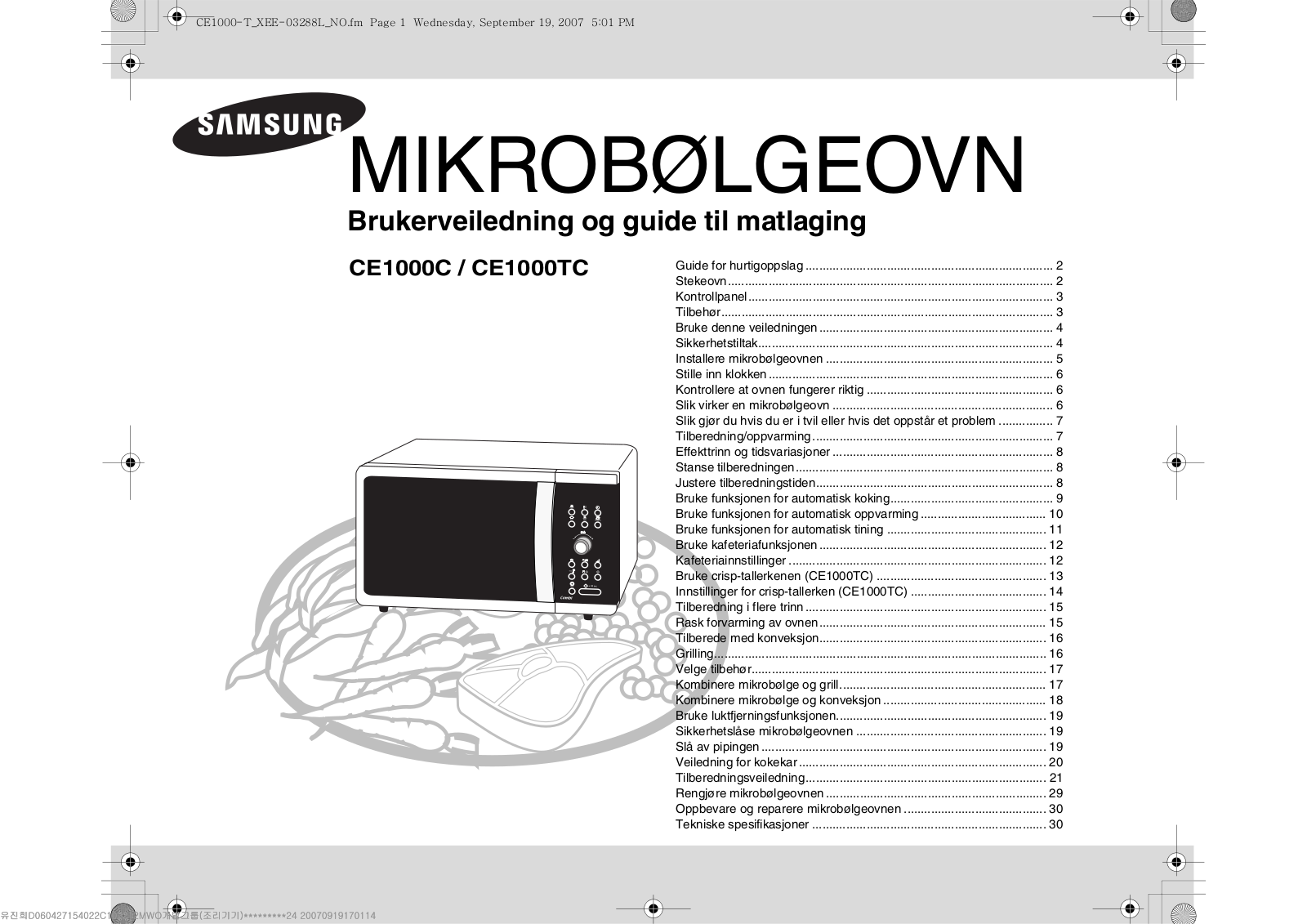 Samsung CE1000C, CE1000TC User Manual