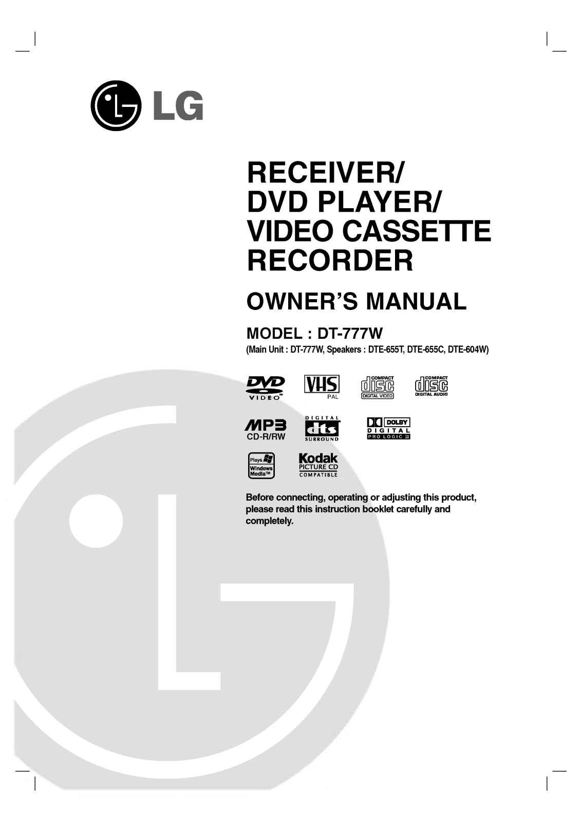 LG DT-777W User Manual