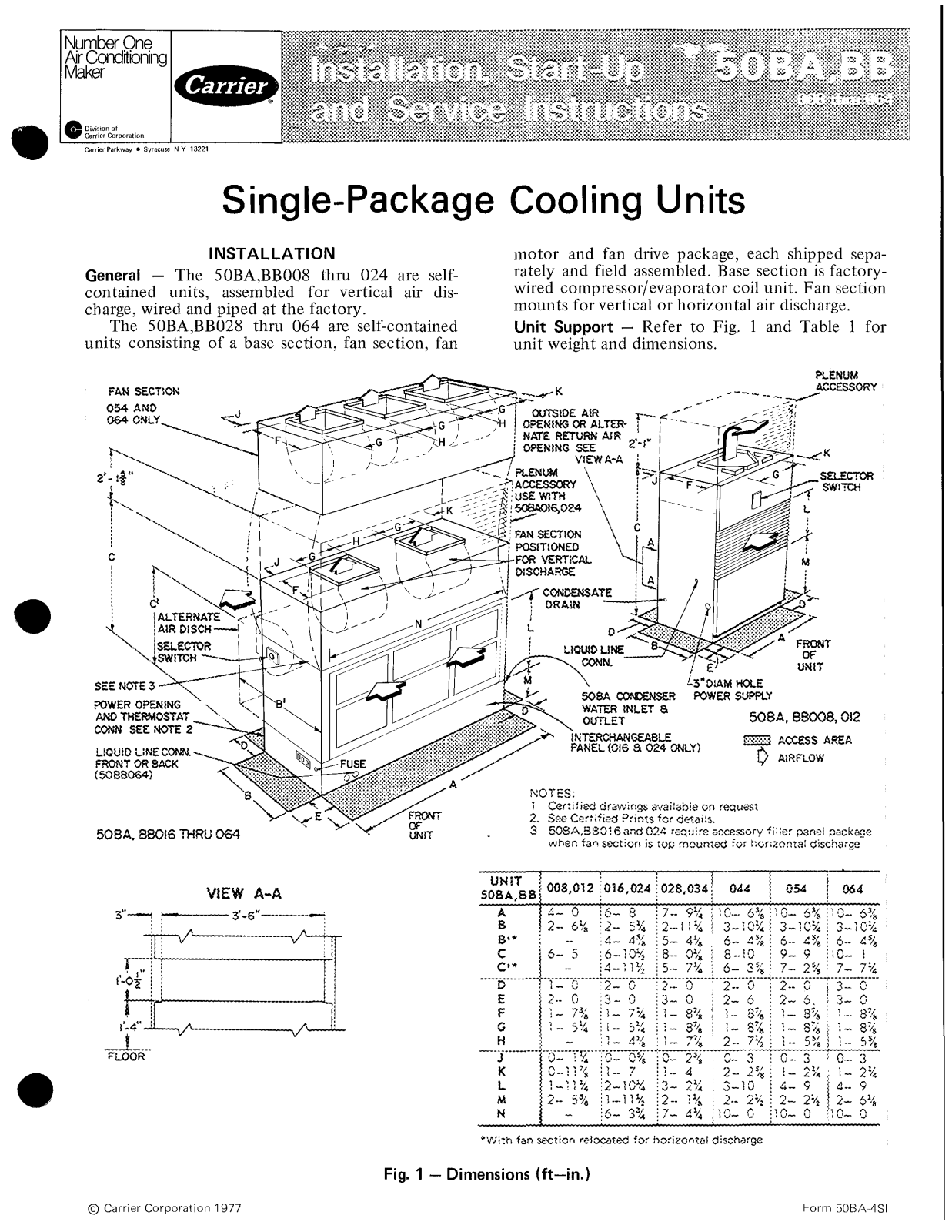 Carrier 50BB User Manual