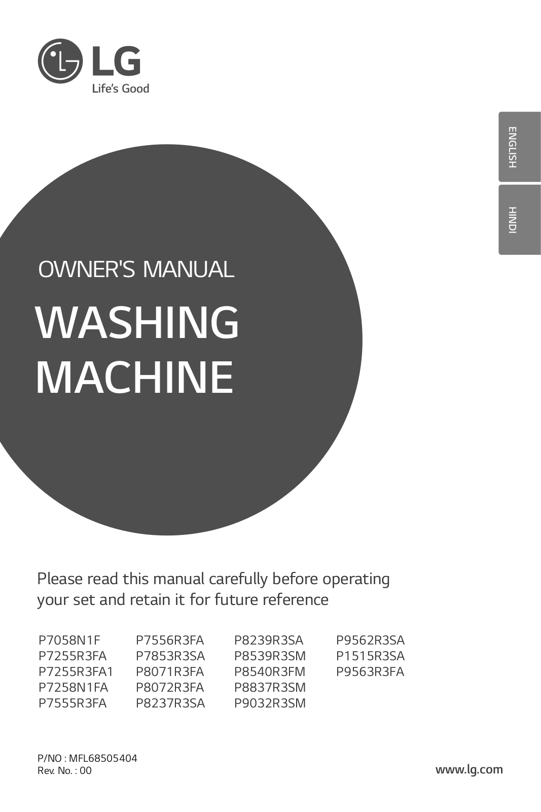 LG P9563R3FA Owner’s Manual