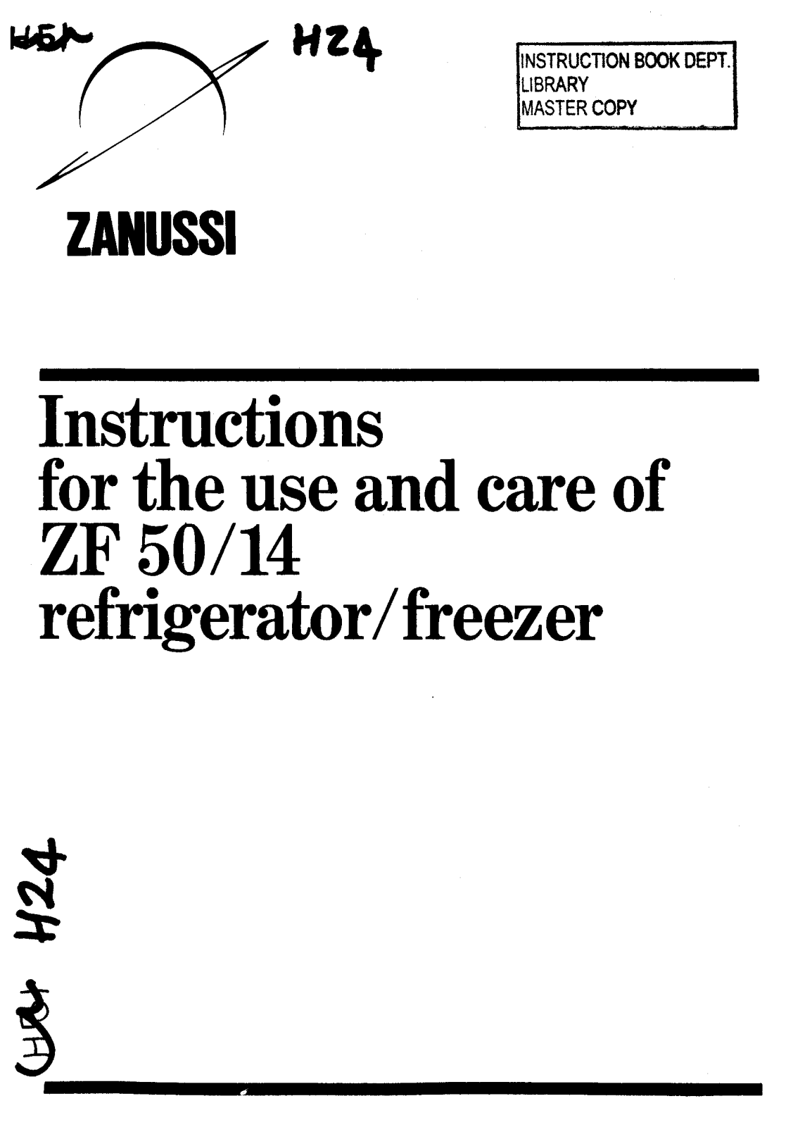 Zanussi ZF 50 14 User Manual