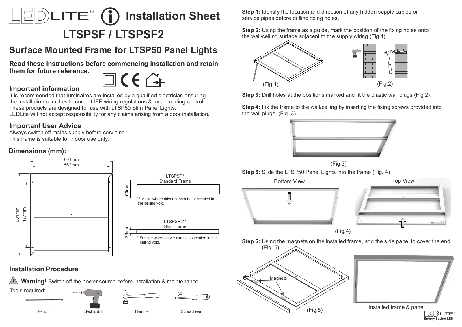 LEDlite LTSPSF, LTSPSF2 User guide - ManualMachine.com