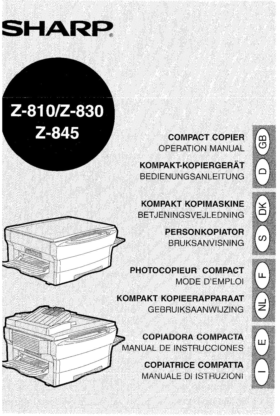 Sharp Z-810, Z-845, Z-830 User Manual