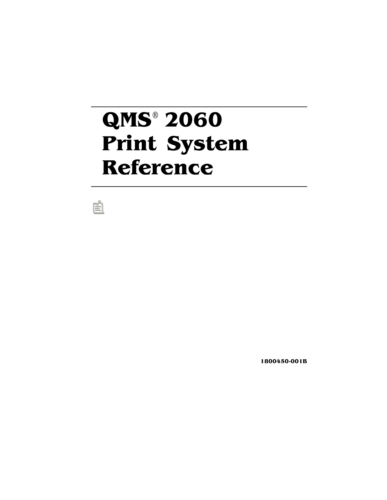 Konica Minolta QMS 2060 User manual