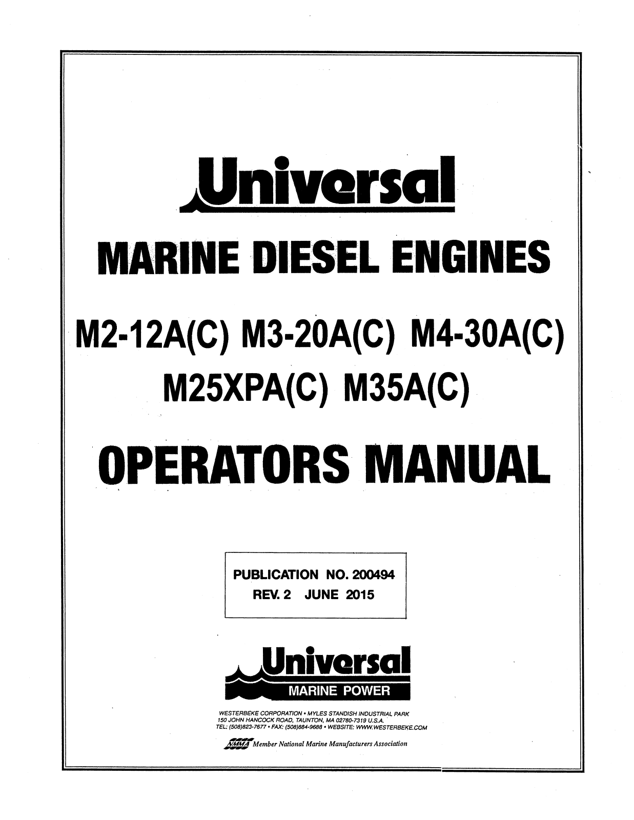 Universal M2-12A(C), M3-20A(C), M4-30A(C), M25XPA(C), M35A(C) Operating Instructions Manual