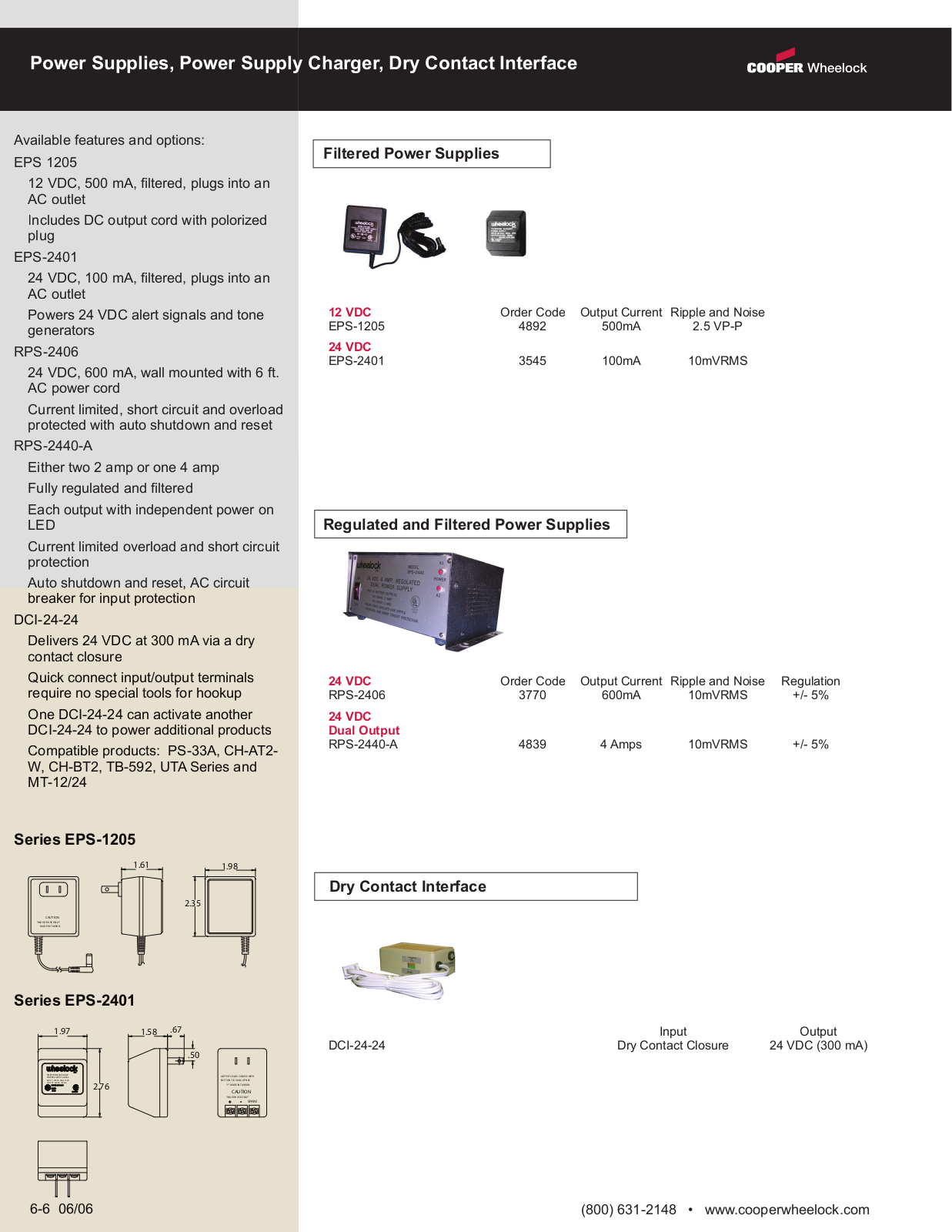 wheelock DCI-24-24, PSC-2420, RPS-2406, RPS-2440-1, RPS-2440 Service Manual