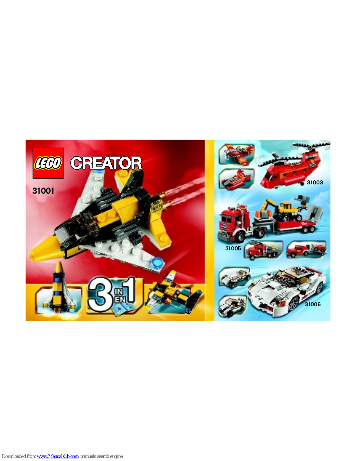 LEGO CREATOR 31001 Instructions For Use Manual