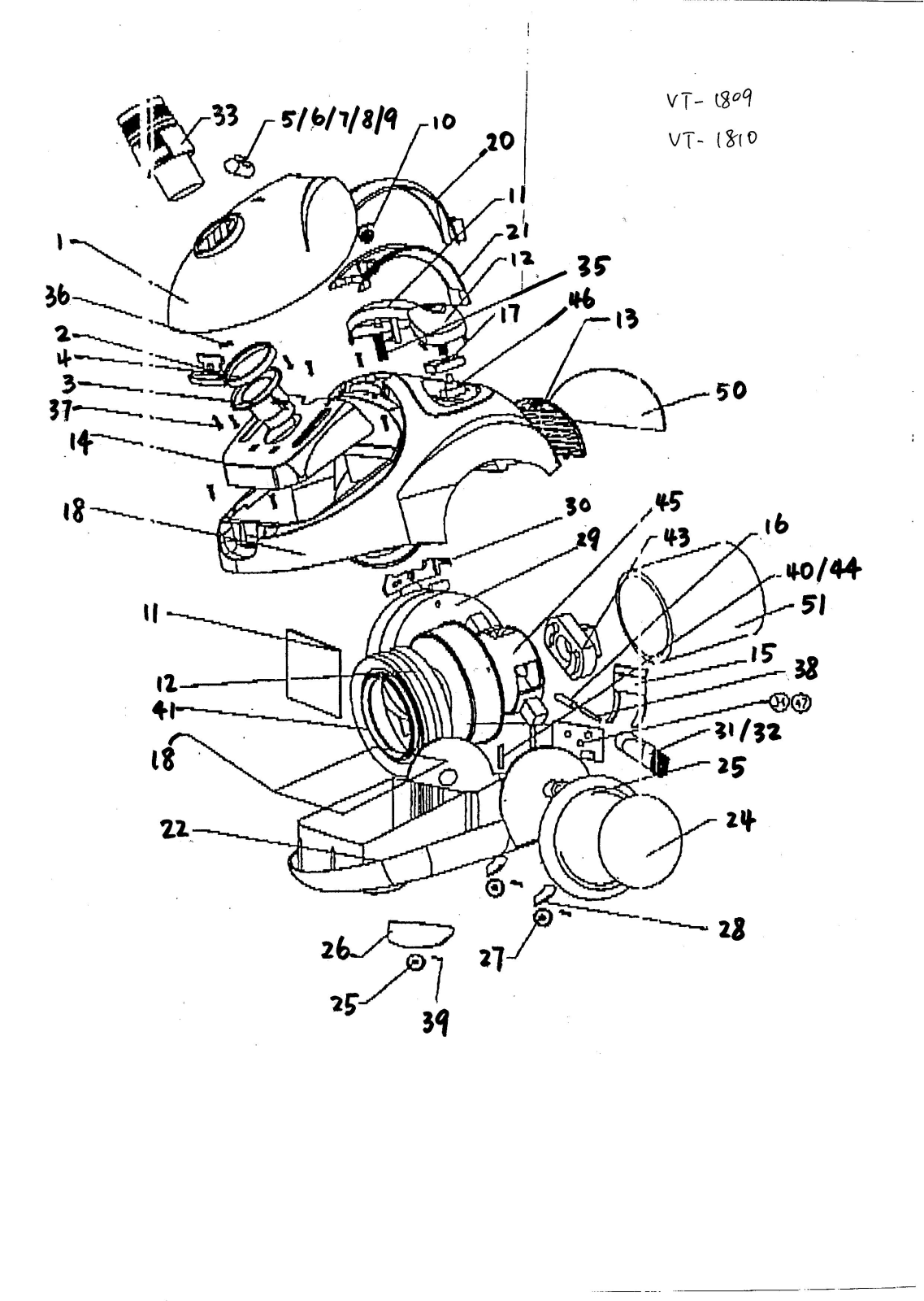 Vitek VT-1809, VT-1810 Explode View