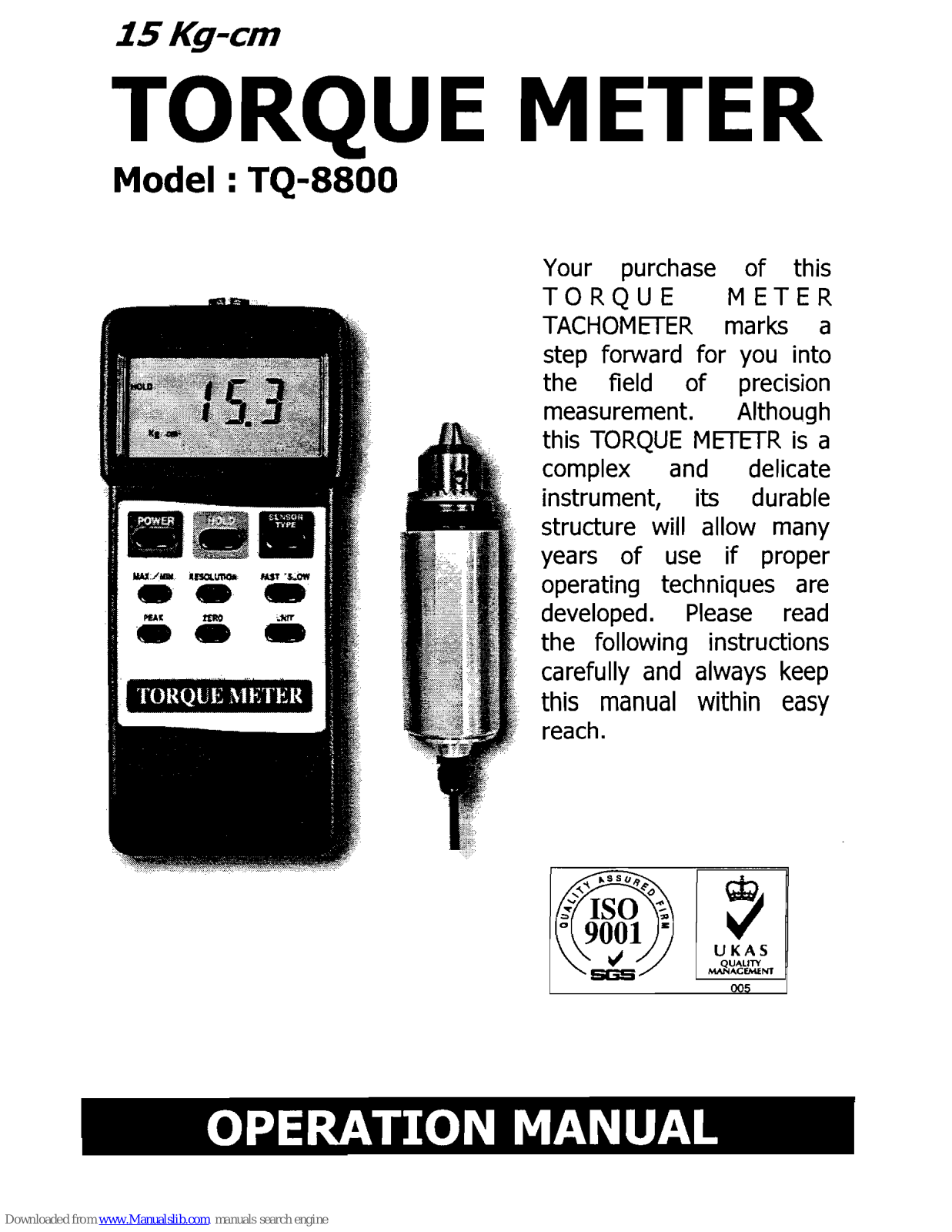 General tools TQ-8800 Operation Manual - ManualMachine.com