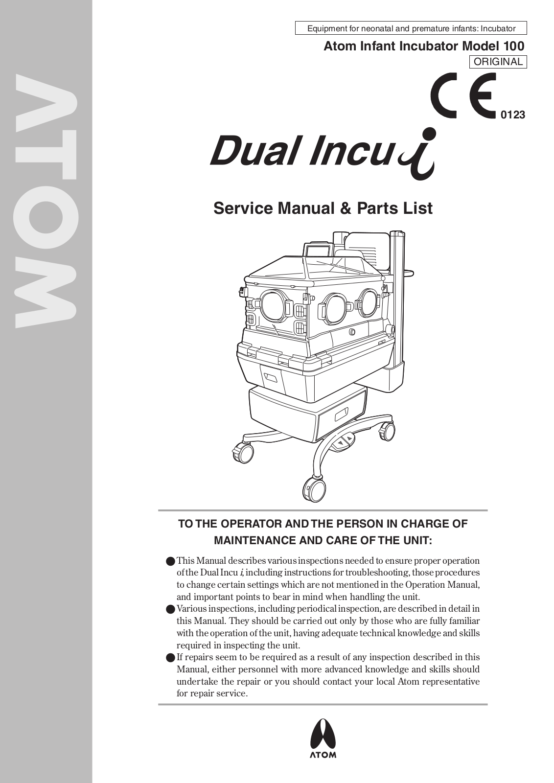 Atom Dual Incu 100 User manual