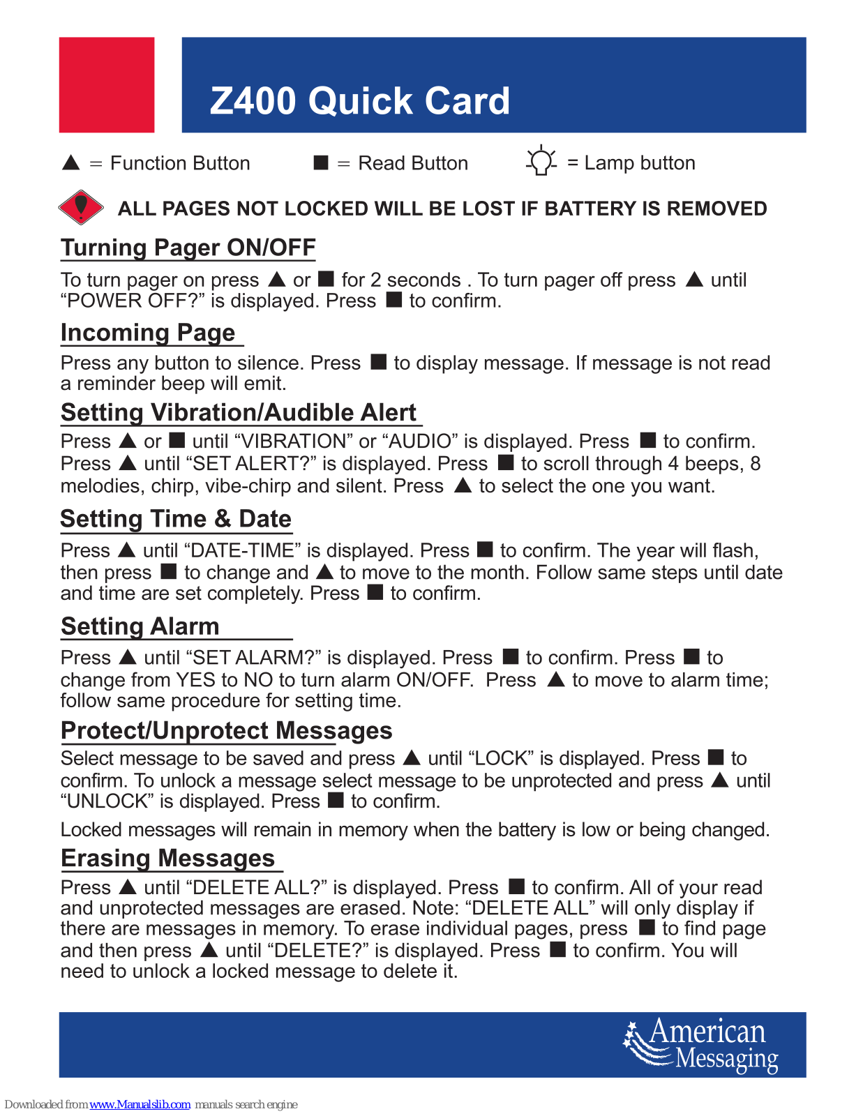 Sun Telecom Z400 Quick Card - ManualMachine.com