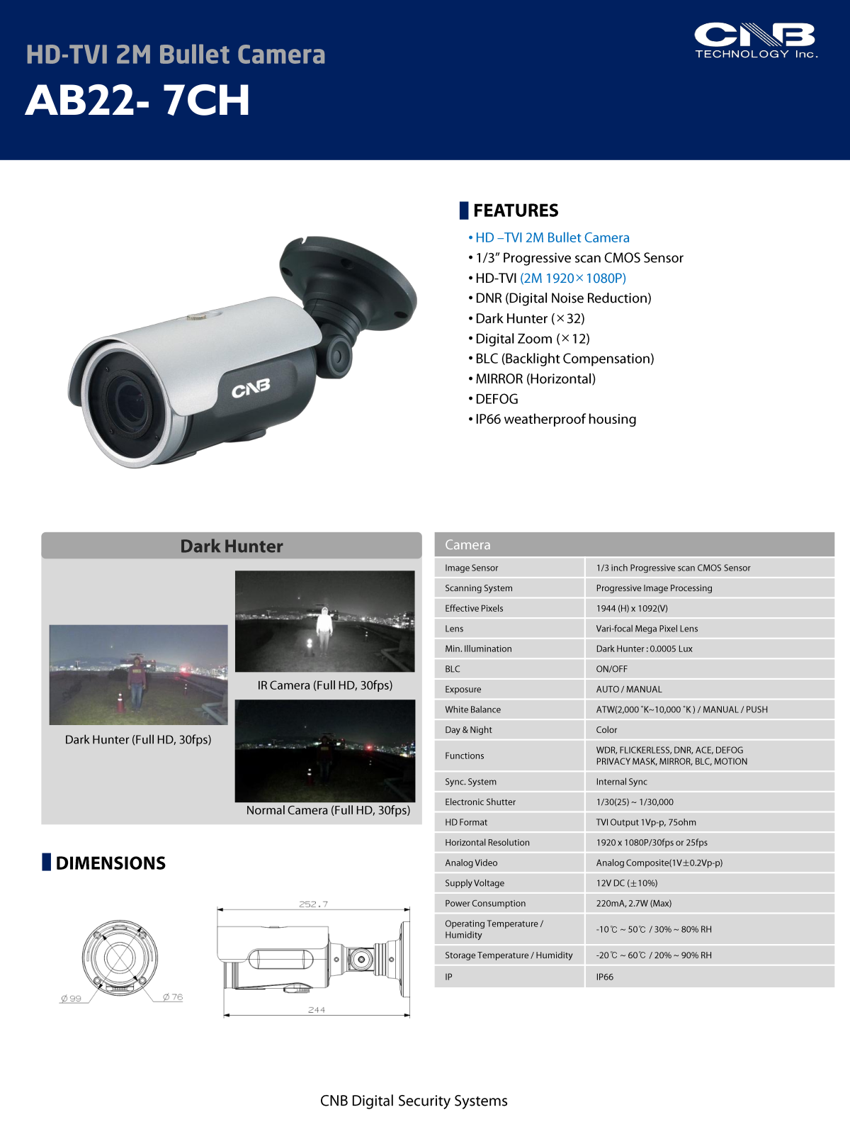 CNB AB22-7CH Specsheet