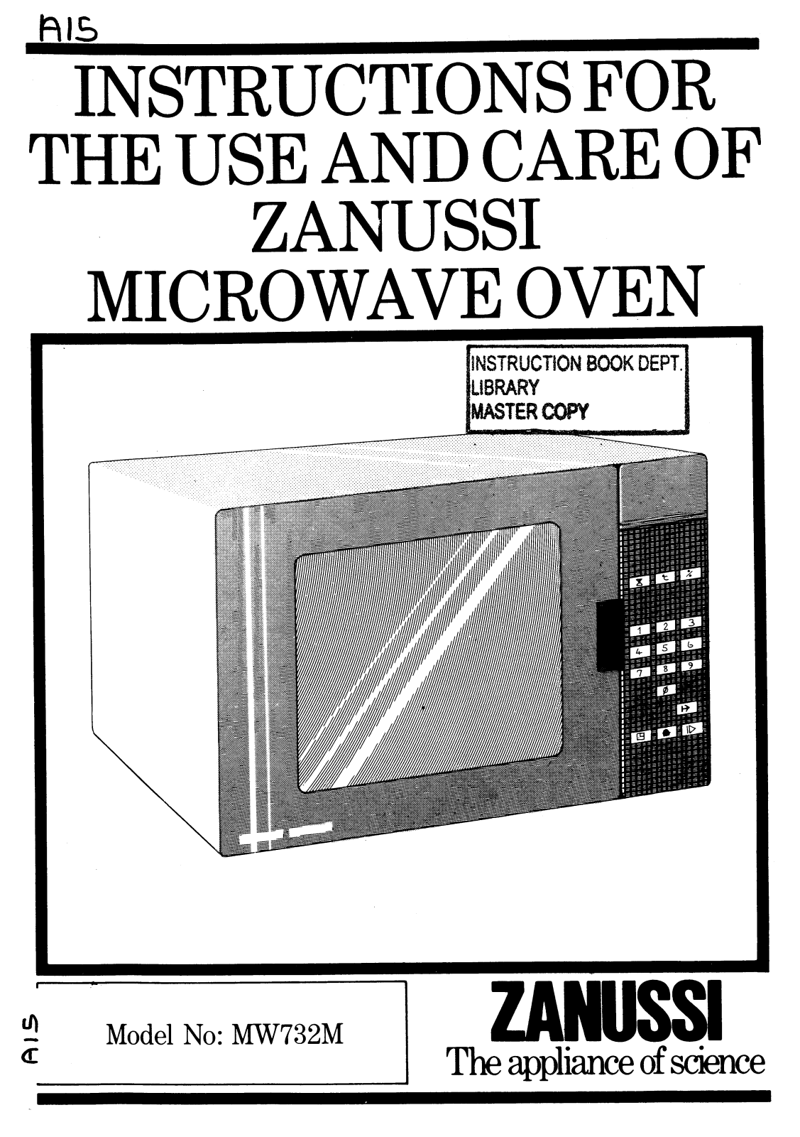 Zanussi MW 732M Instruction Manual