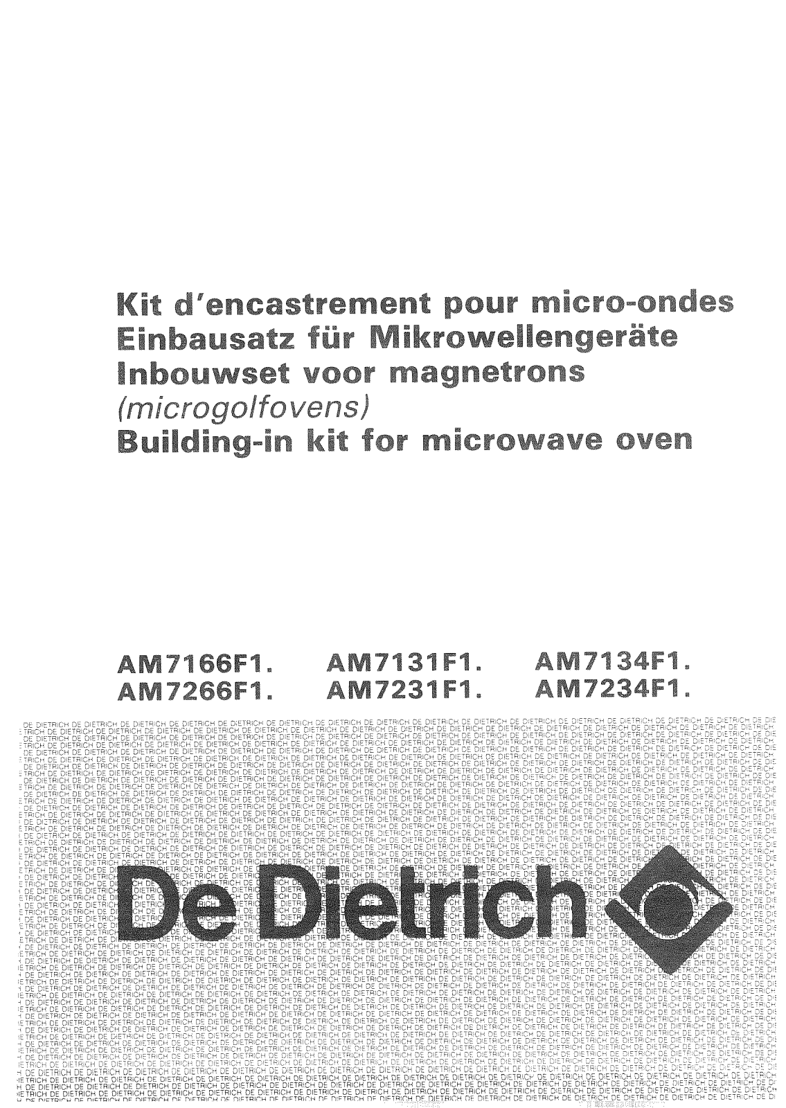 De dietrich AM7266F1, AM7234F1, AM7166F1, AM7134F1 User Manual