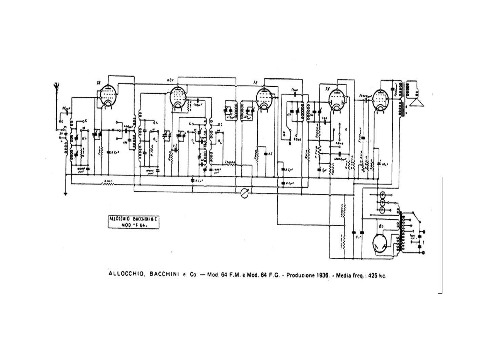 Allocchio Bacchini 64fm, 64fg schematic