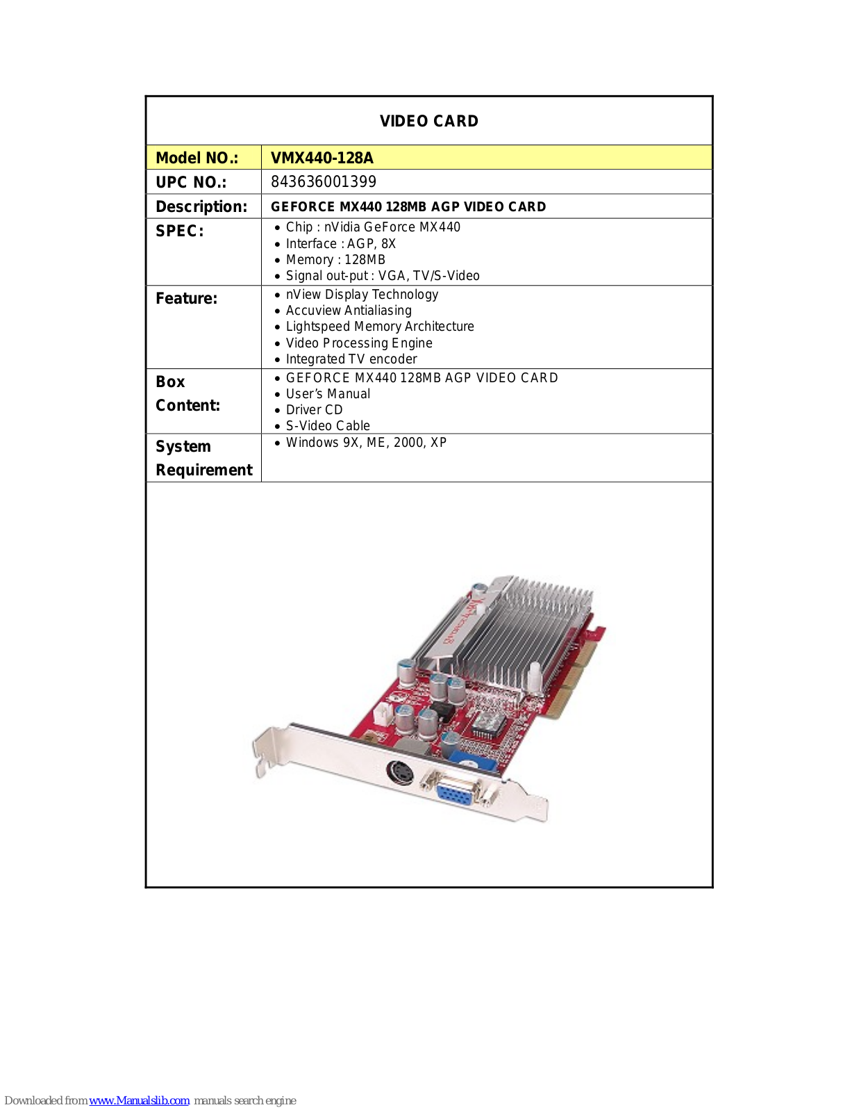 Diablotek VMX440-128A Specification - ManualMachine.com