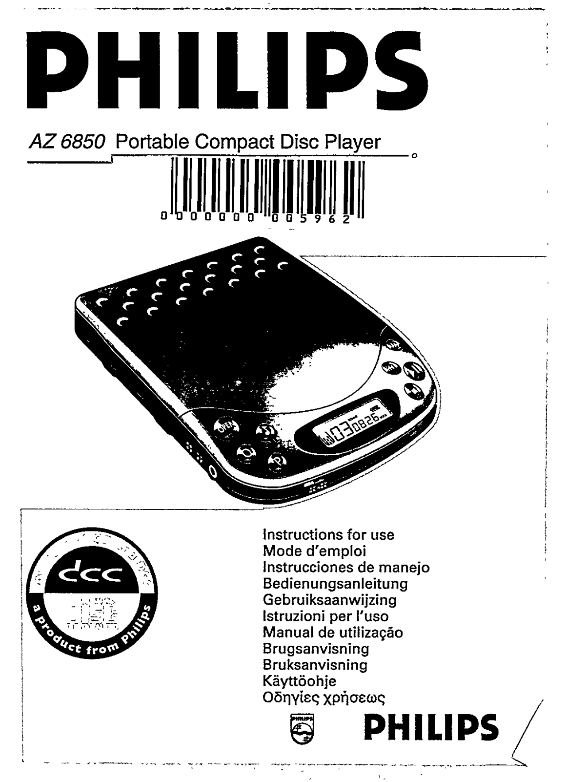 Philips AZ6850 User Manual