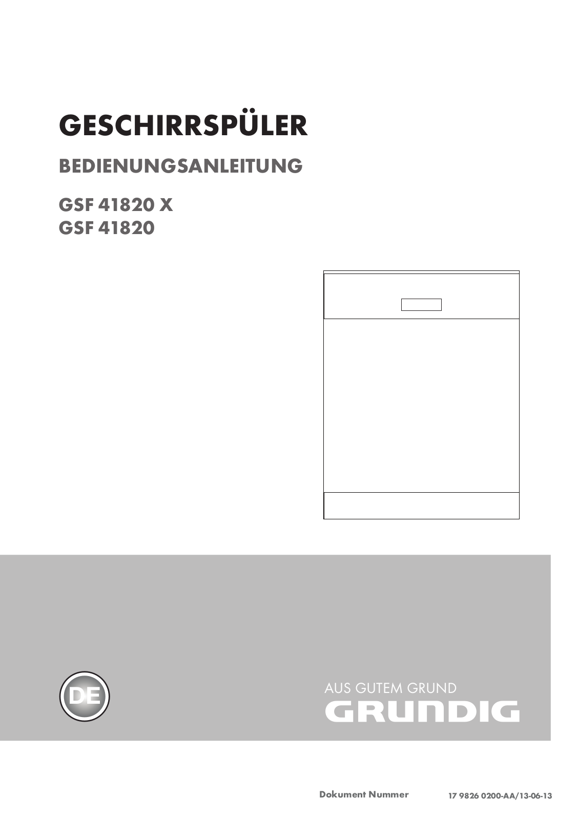 Grundig GSF 41820 X User Manual