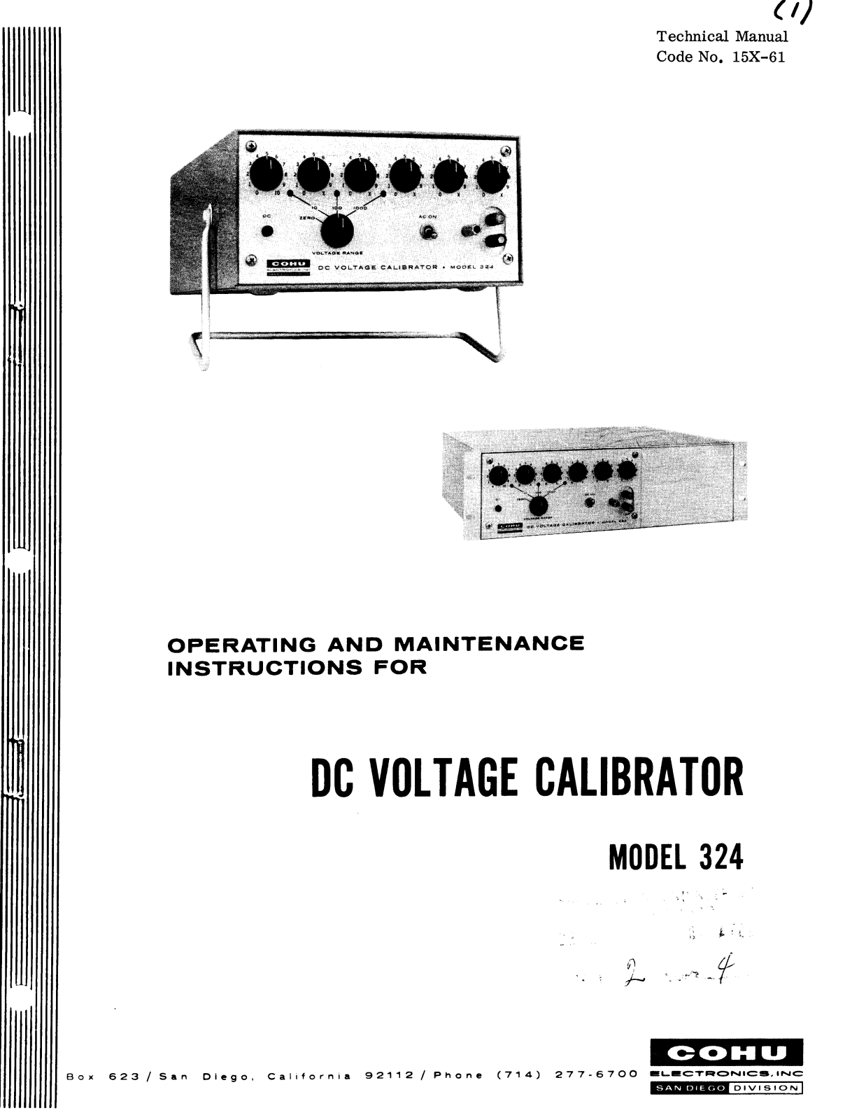 COHU Electronics 324 Service manual