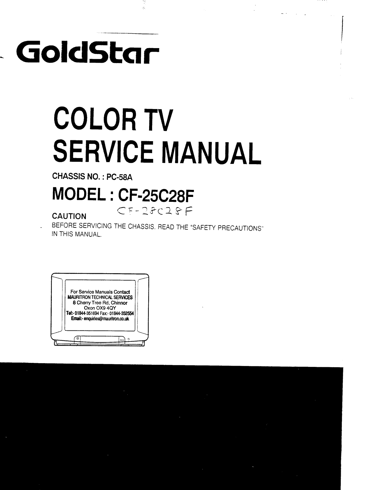 GOLDSTAR CF-25C28F Service Manual