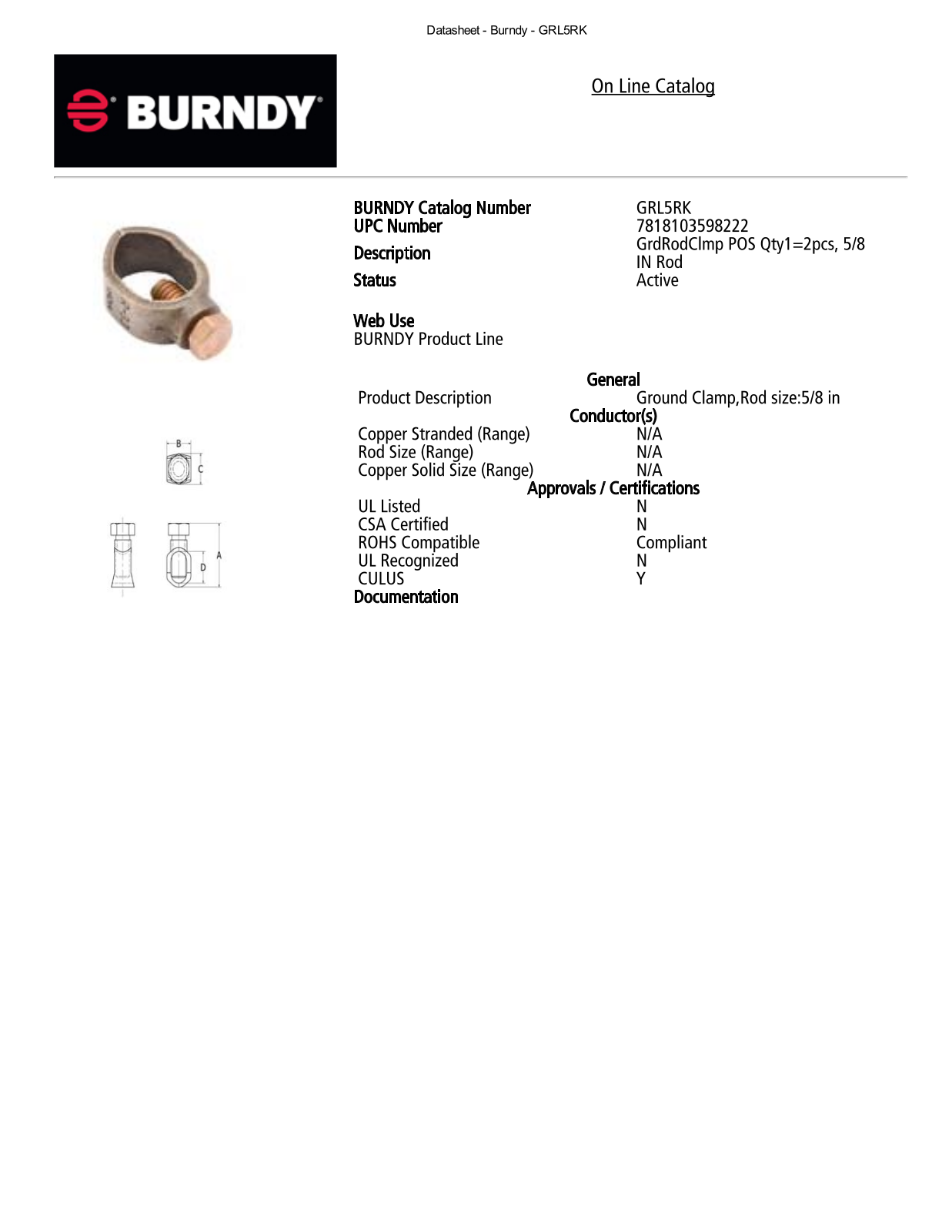 Burndy GRL5RK Data Sheet