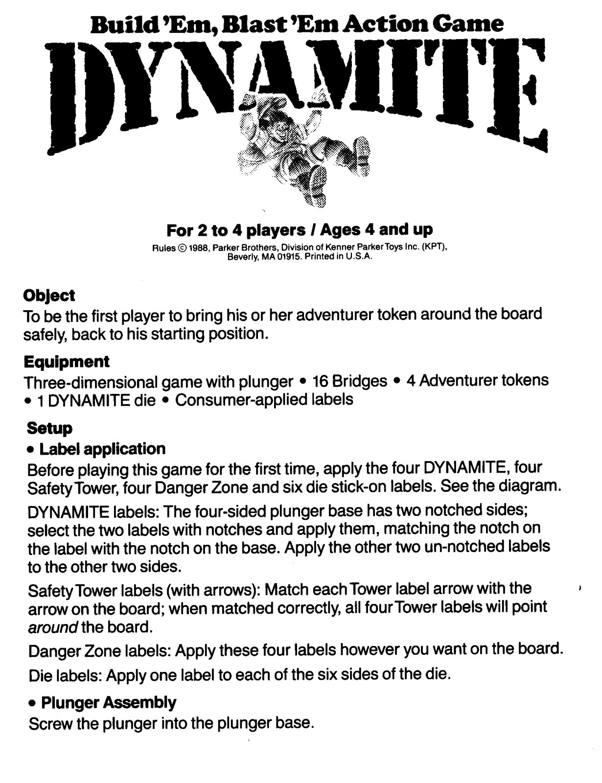 Hasbro DYNAMITE User Manual