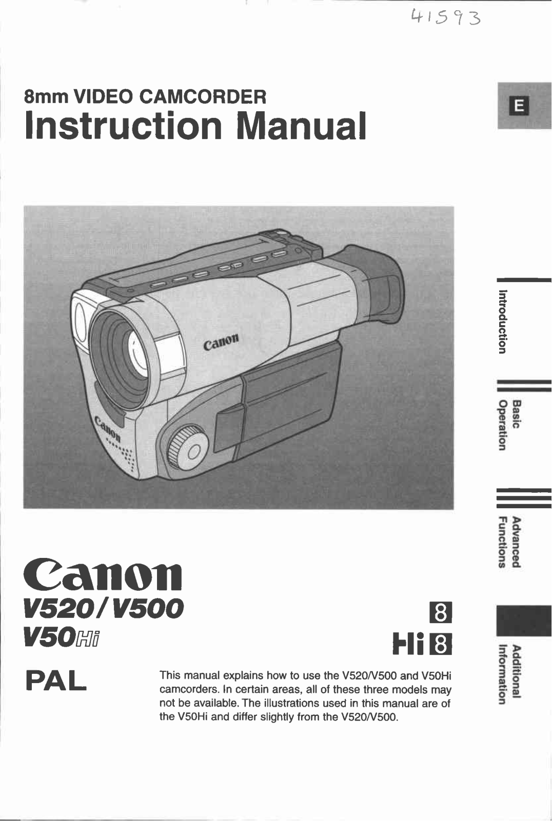 Canon V 520, V 500, V50 User Manual