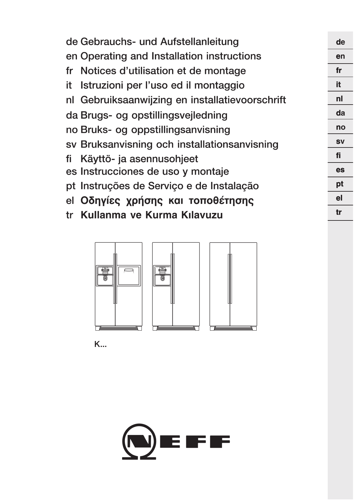 Neff K3940X6GB, K3970X6, K3950X6GB User Manual