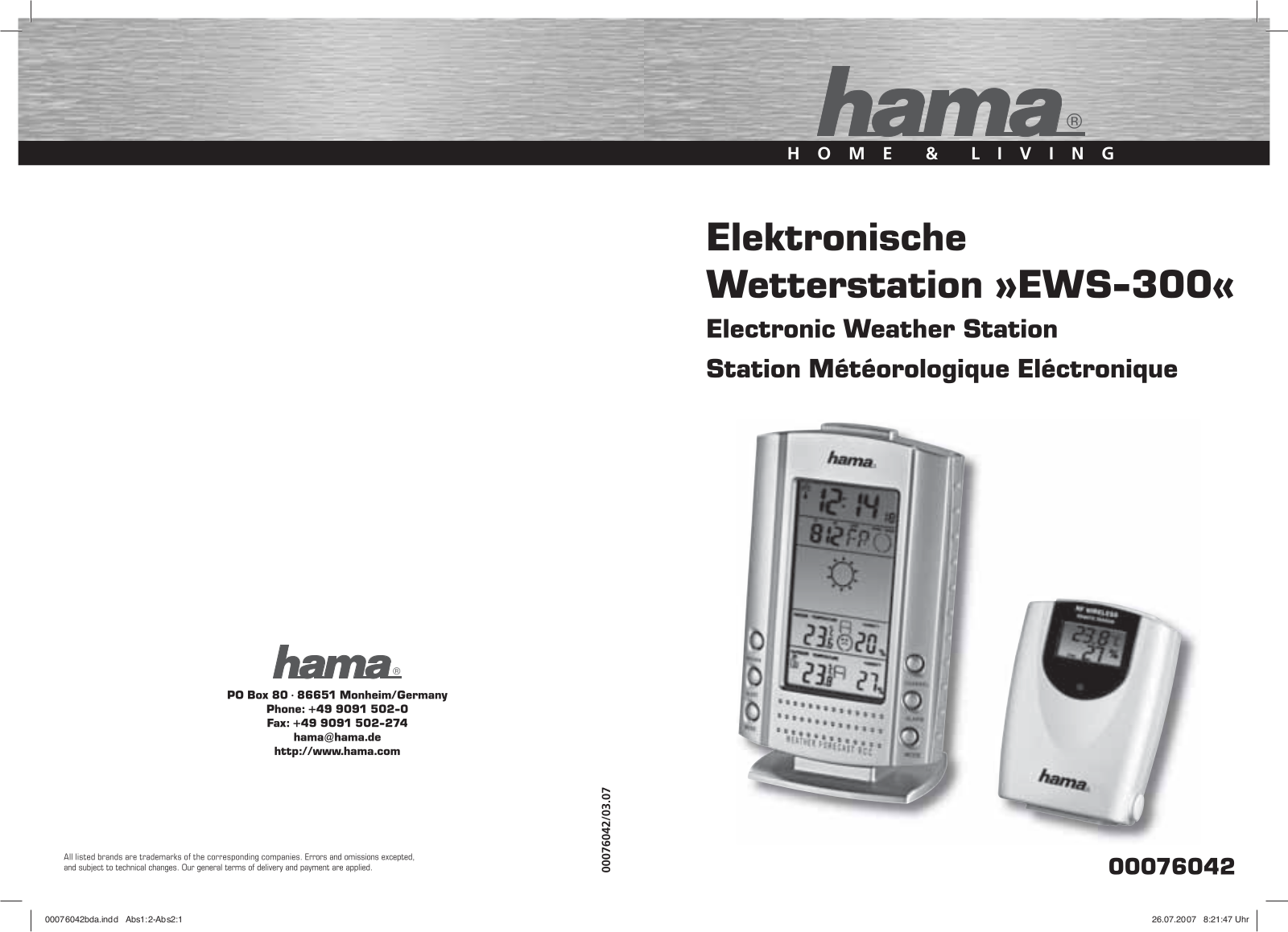 HAMA EWS 300 User Manual