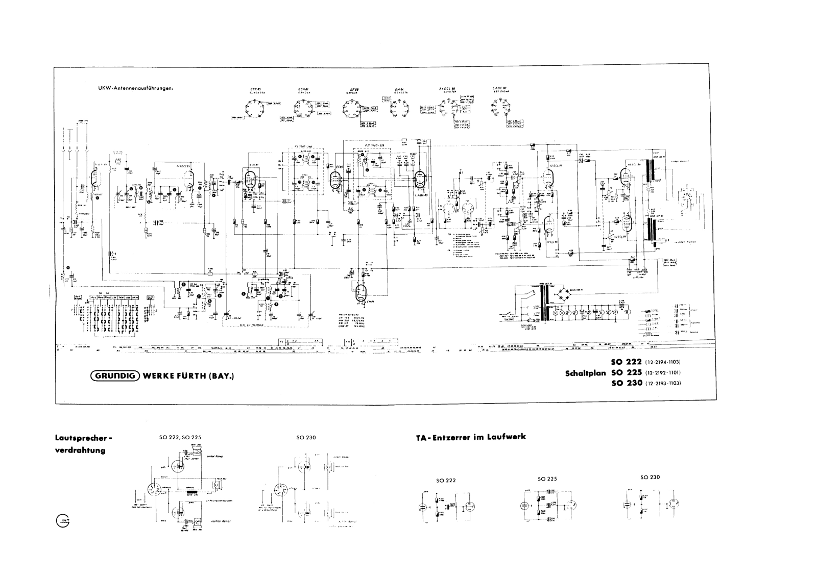 Grundig so 222, so 225, so 230 schematic