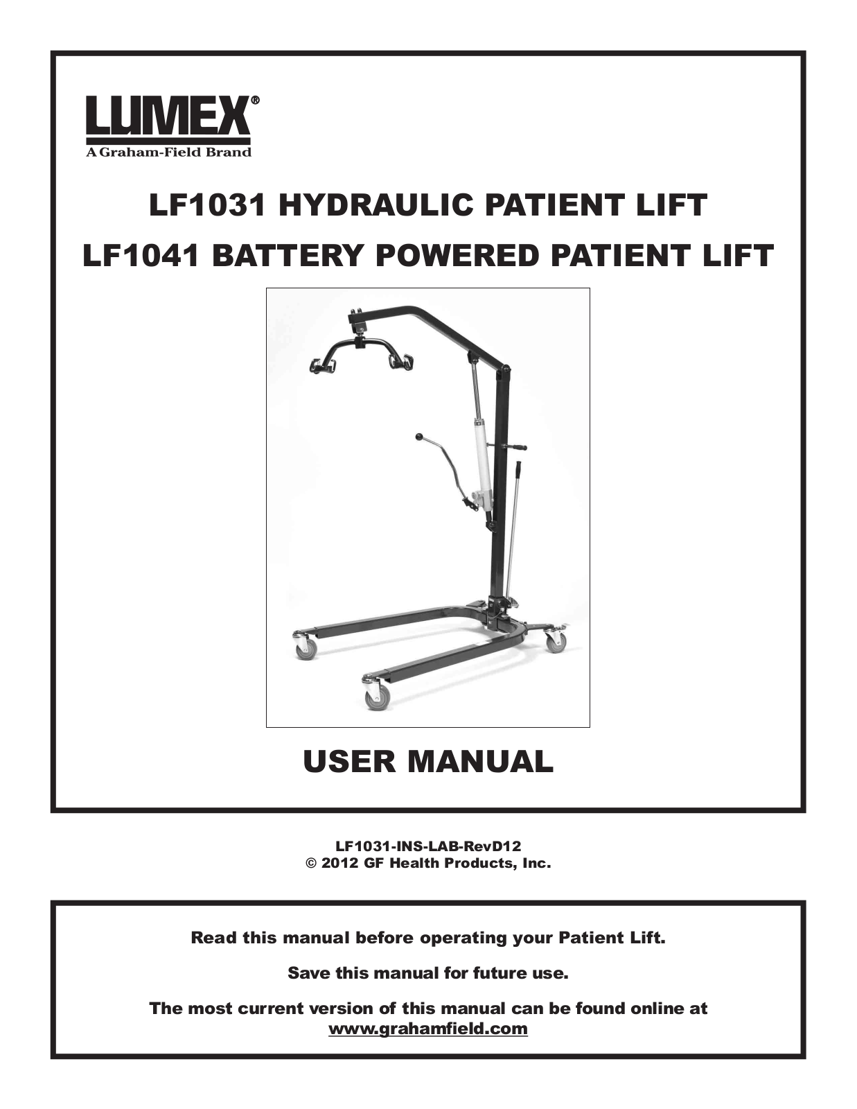 Graham Field lf 1031 User Manual