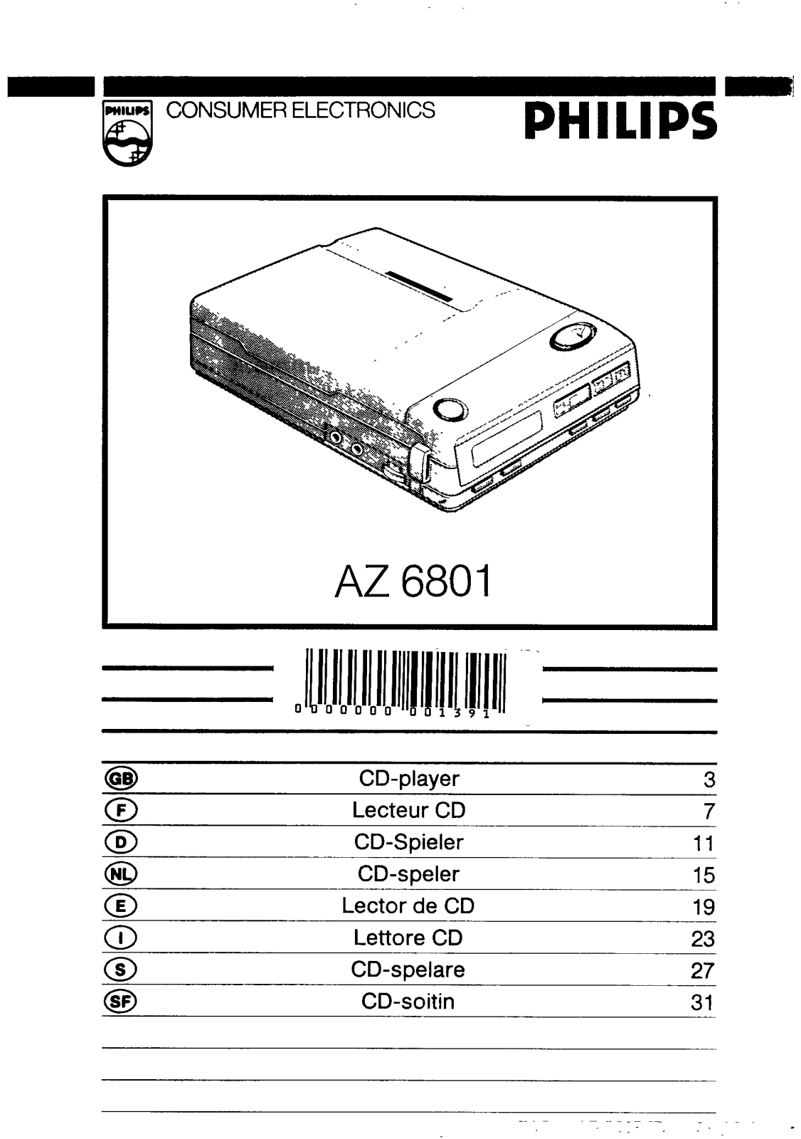 Philips AZ6801 User Manual